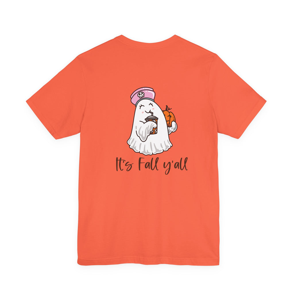 Nursing It's Fall Y'all Ghost Tee — Cute Pumpkin Halloween T-Shirt