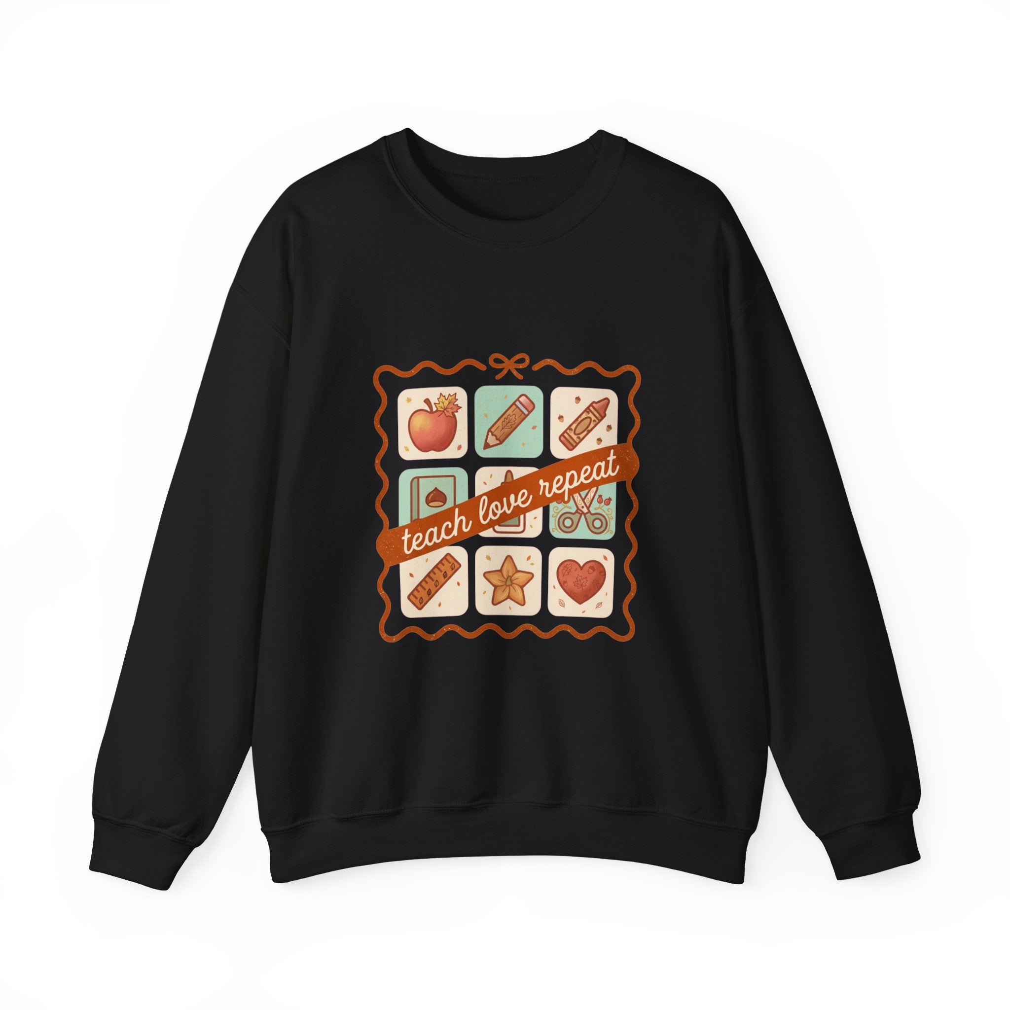 teach, love, repeat Sweatshirt | Back to School Teacher Crewneck