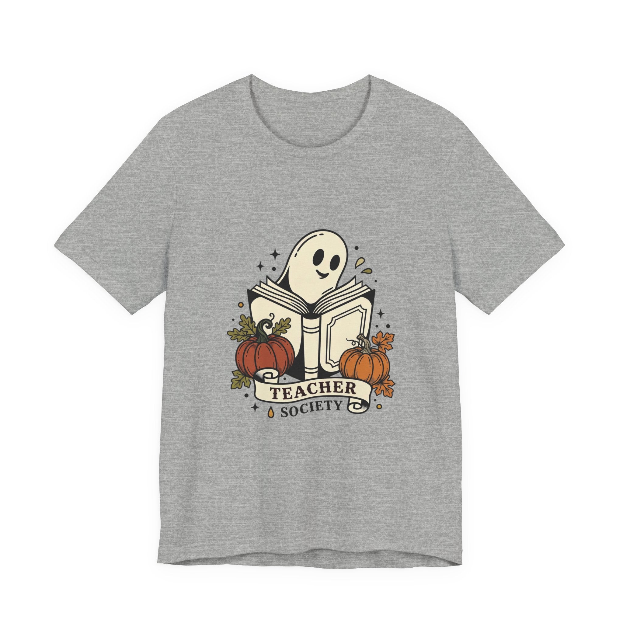 Teacher Society Pumpkin Ghost Tee | Traditional Tattoo Flash, Floral Banner