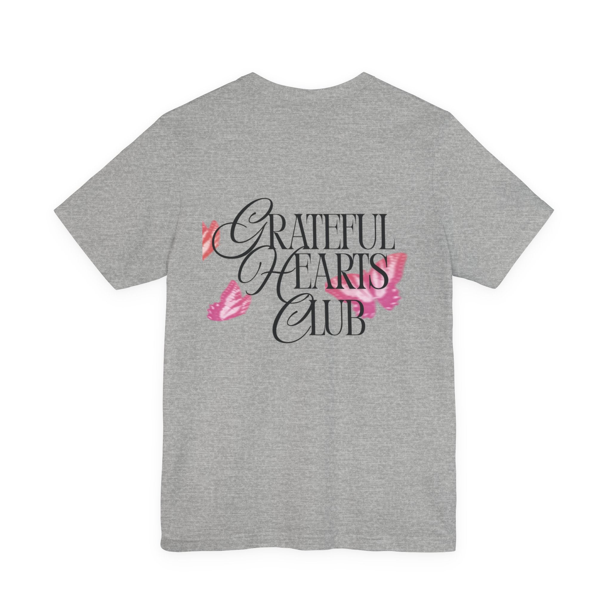 Grateful Hearts Club T‑Shirt – Floral Butterfly Graphic Tee