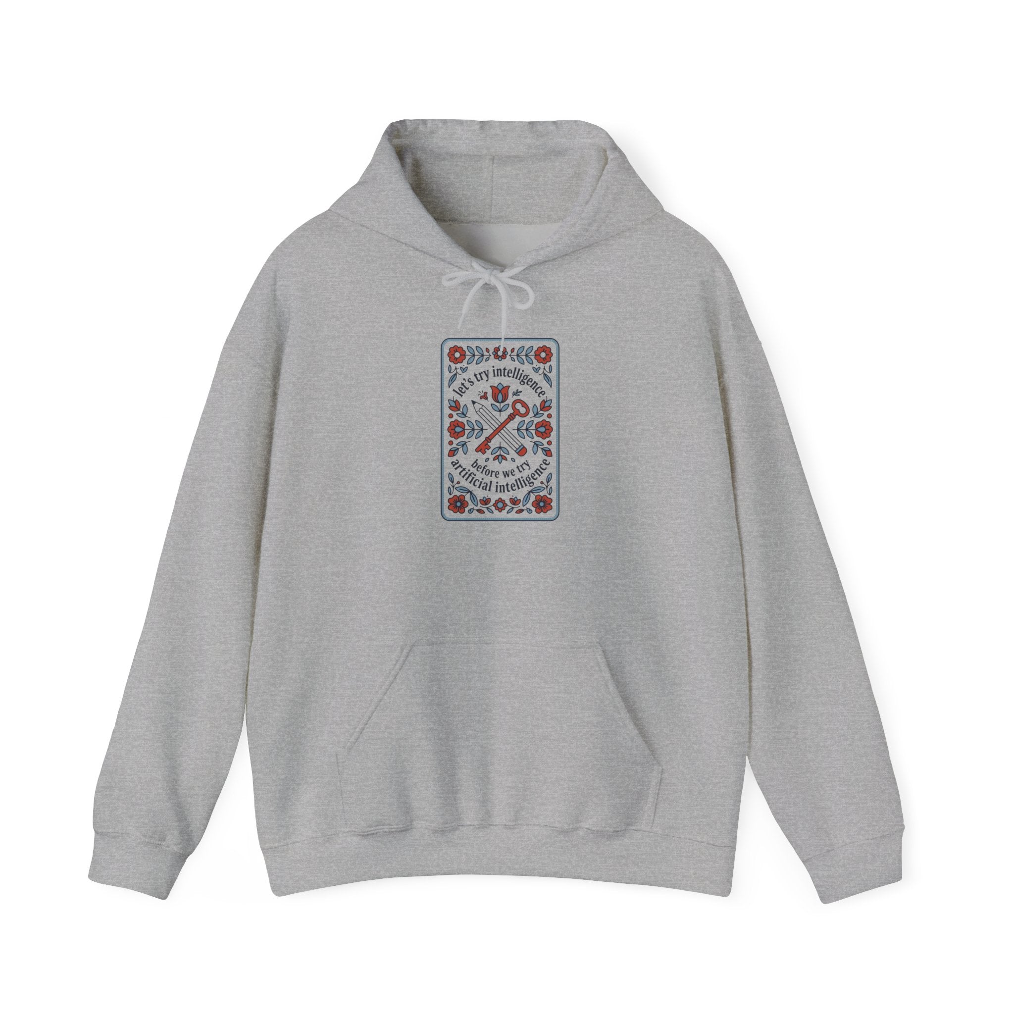 Floral try intelligence Unisex Heavy Blend™ Hooded Sweatshirt