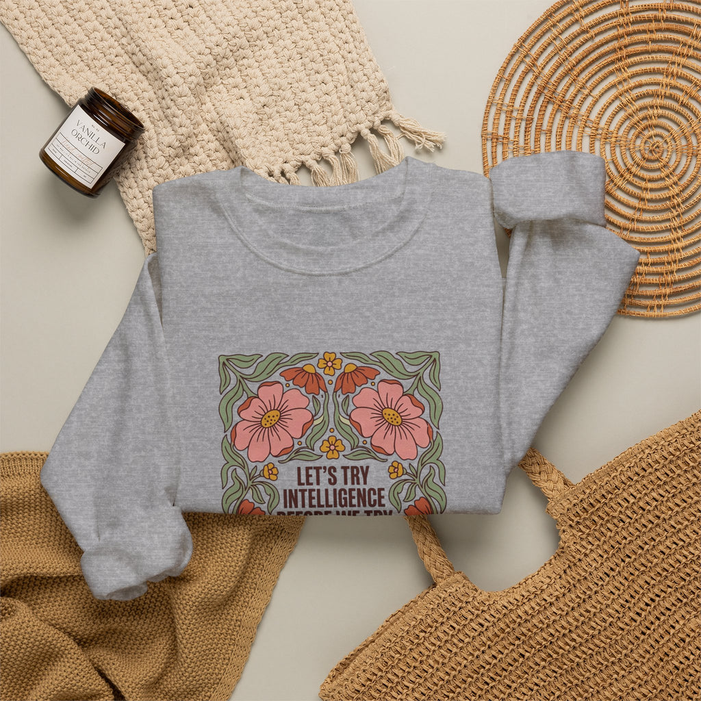 Flower let’s try intelligence Unisex Heavy Blend™ Crewneck Sweatshirt