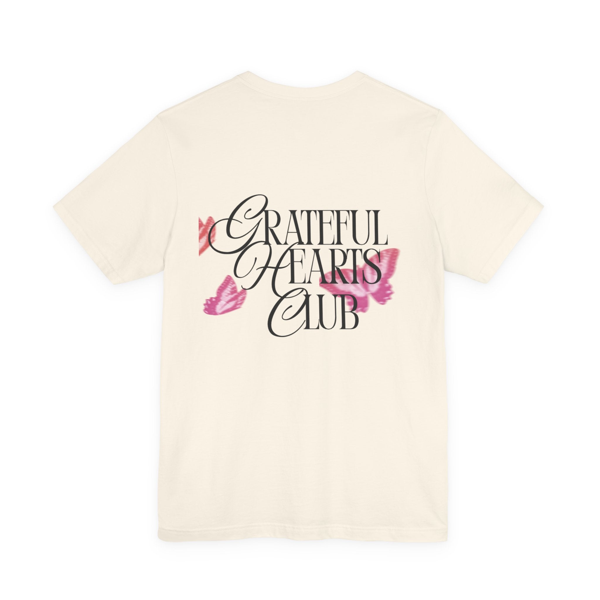 Grateful Hearts Club T‑Shirt – Floral Butterfly Graphic Tee