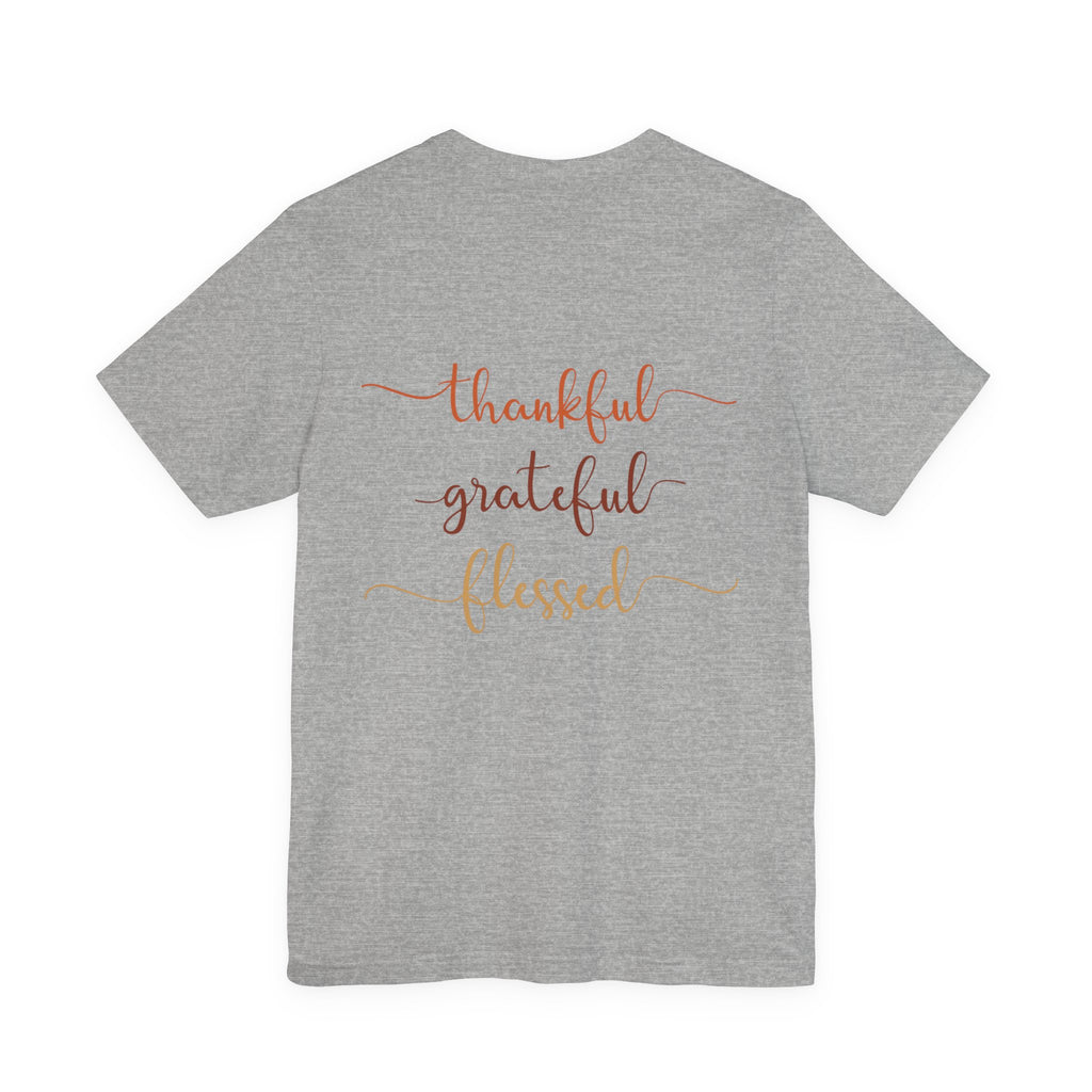 Thankful Grateful Blessed Tee — Autumn Bow Fall Thanksgiving Shirt