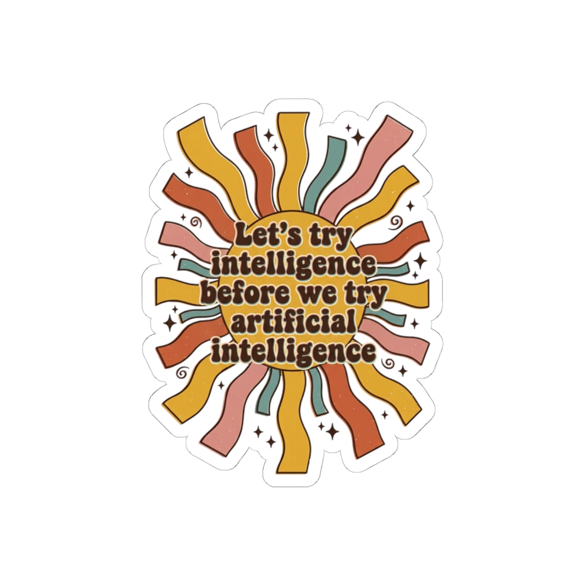 Groovy try intelligence Kiss-Cut Stickers