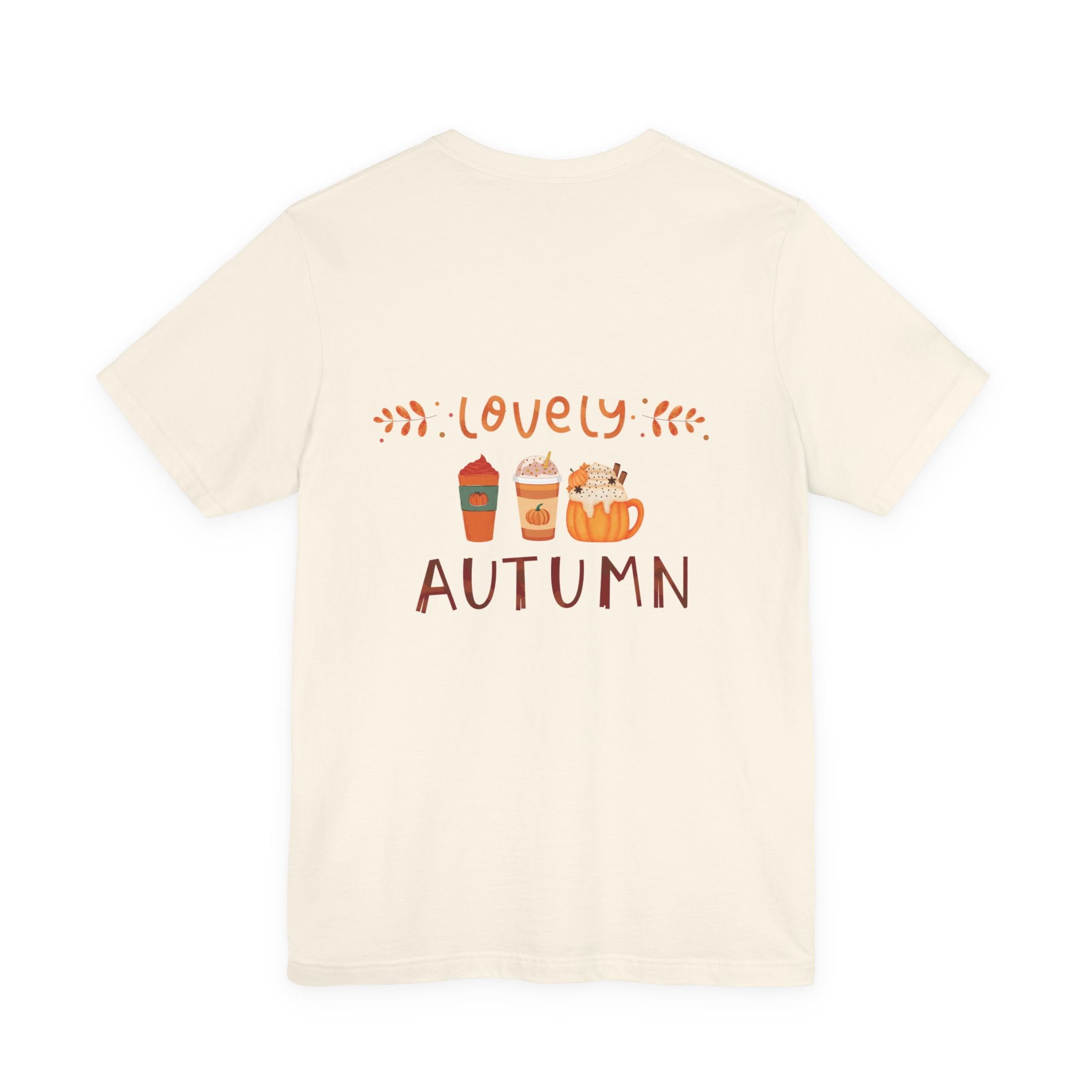 Lovely Autumn T-Shirt – Pumpkin & Cozy Fall Drinks Graphic Tee
