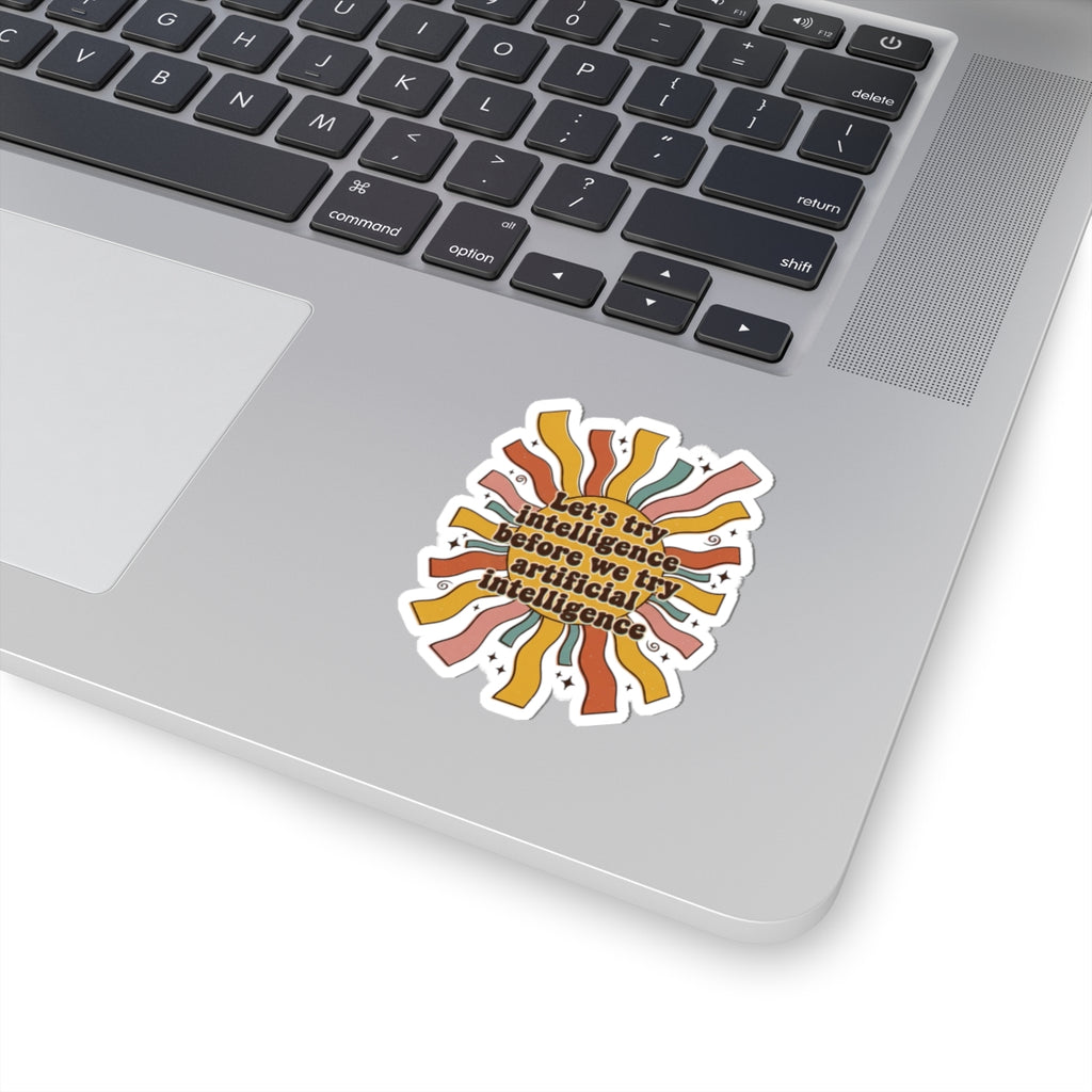Groovy try intelligence Kiss-Cut Stickers