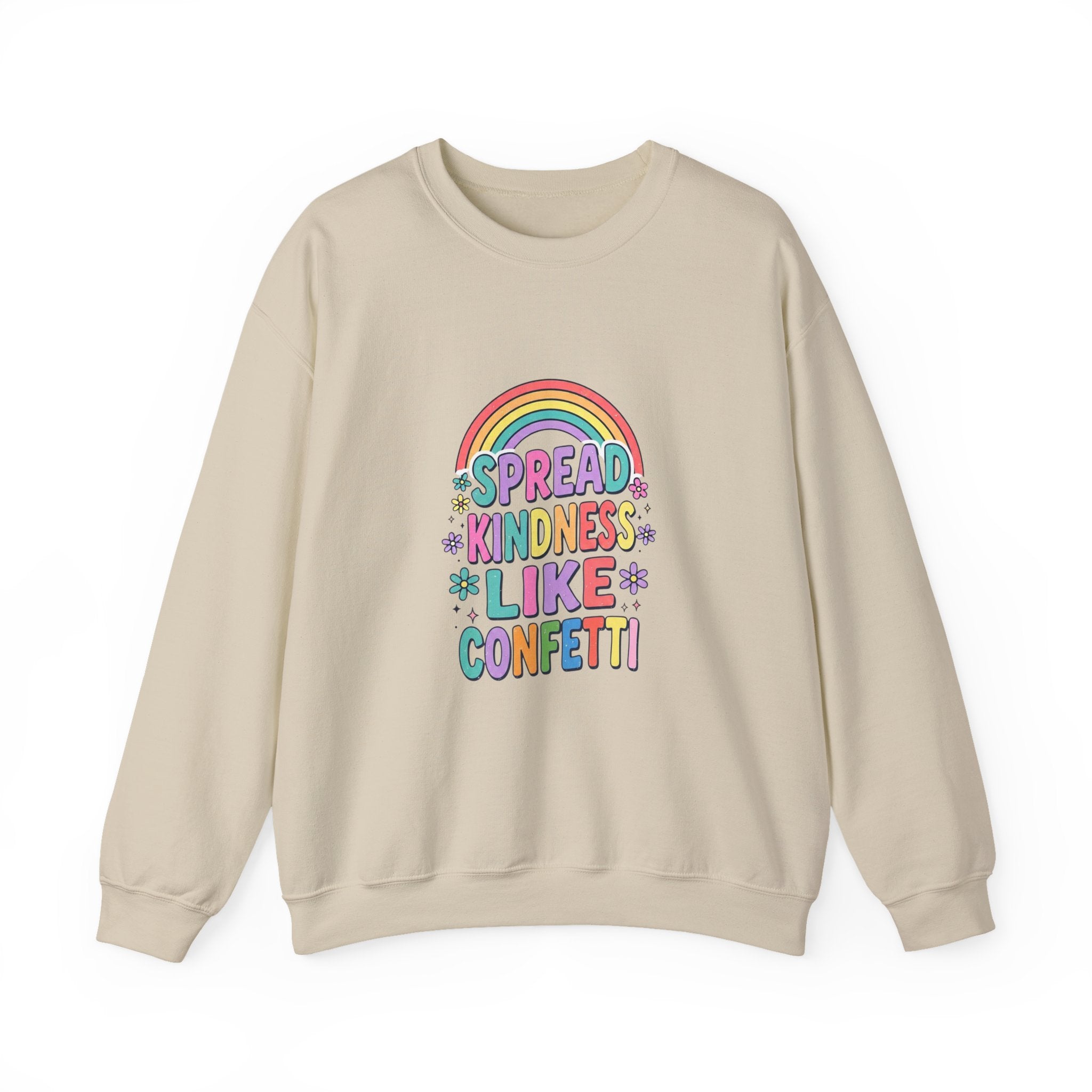 Spread Kindness Like Confetti Sweatshirt | Christian Rainbow Scripture