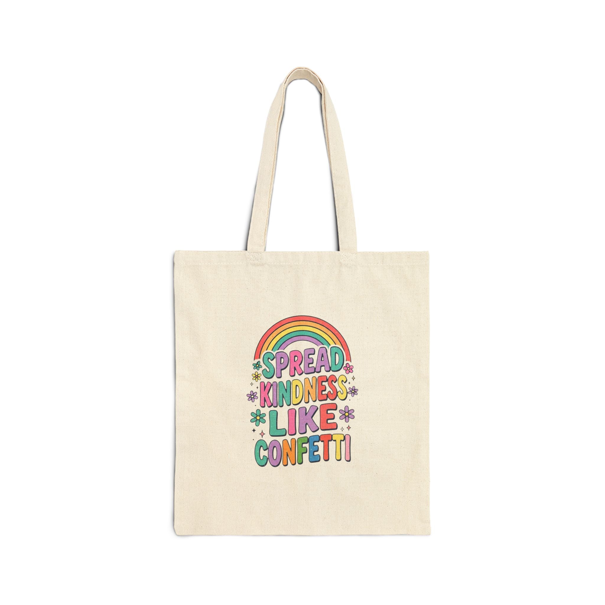 Spread Kindness Like Confetti Tote | Christian Rainbow Scripture Quote