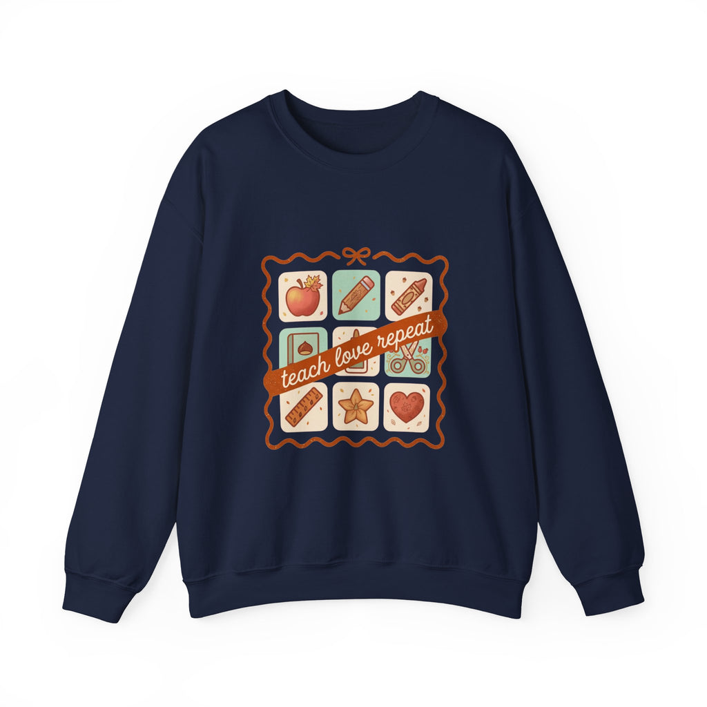 teach, love, repeat Sweatshirt | Back to School Teacher Crewneck