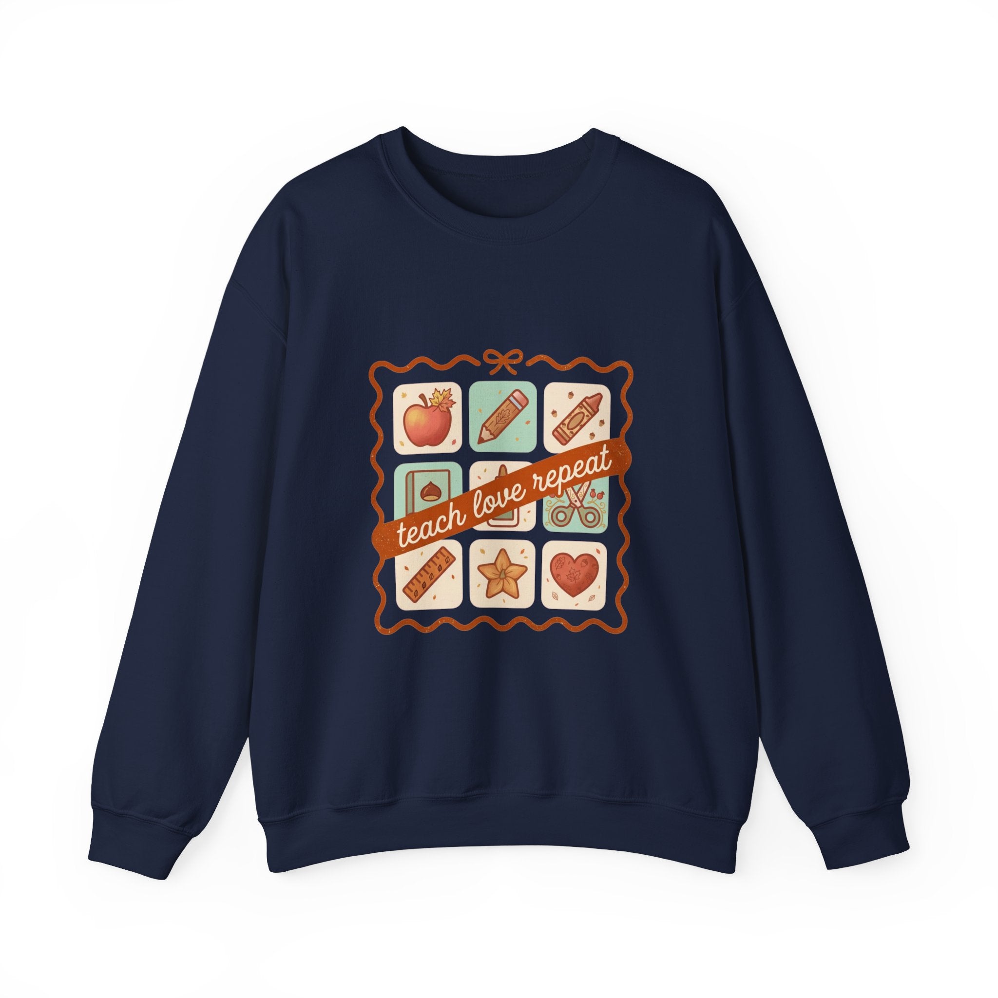 teach, love, repeat Sweatshirt | Back to School Teacher Crewneck