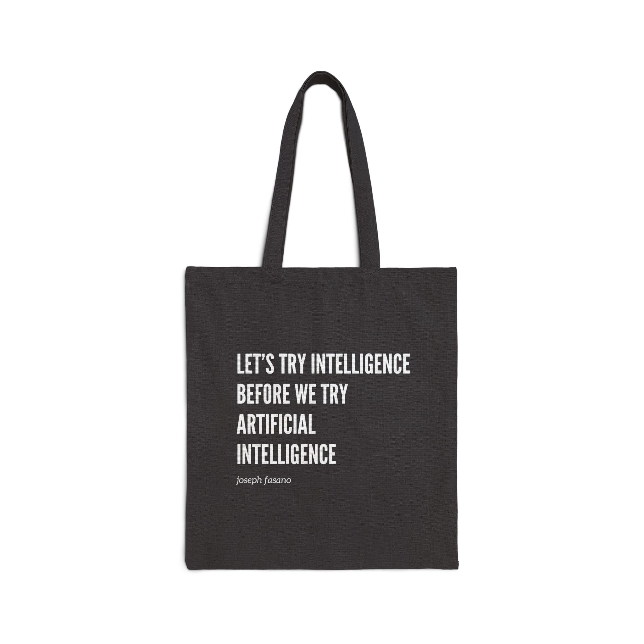 "try intelligence" Cotton Canvas Tote Bag