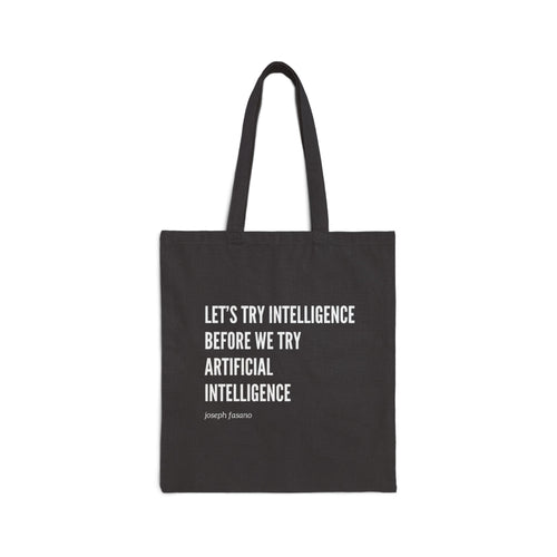 "try intelligence" Cotton Canvas Tote Bag