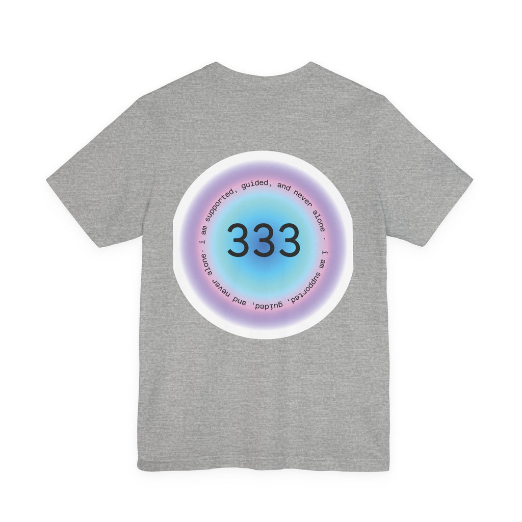333 Angel Number T‑Shirt — Spiritual Numerology Tee with Guided, Loved, Protected Message