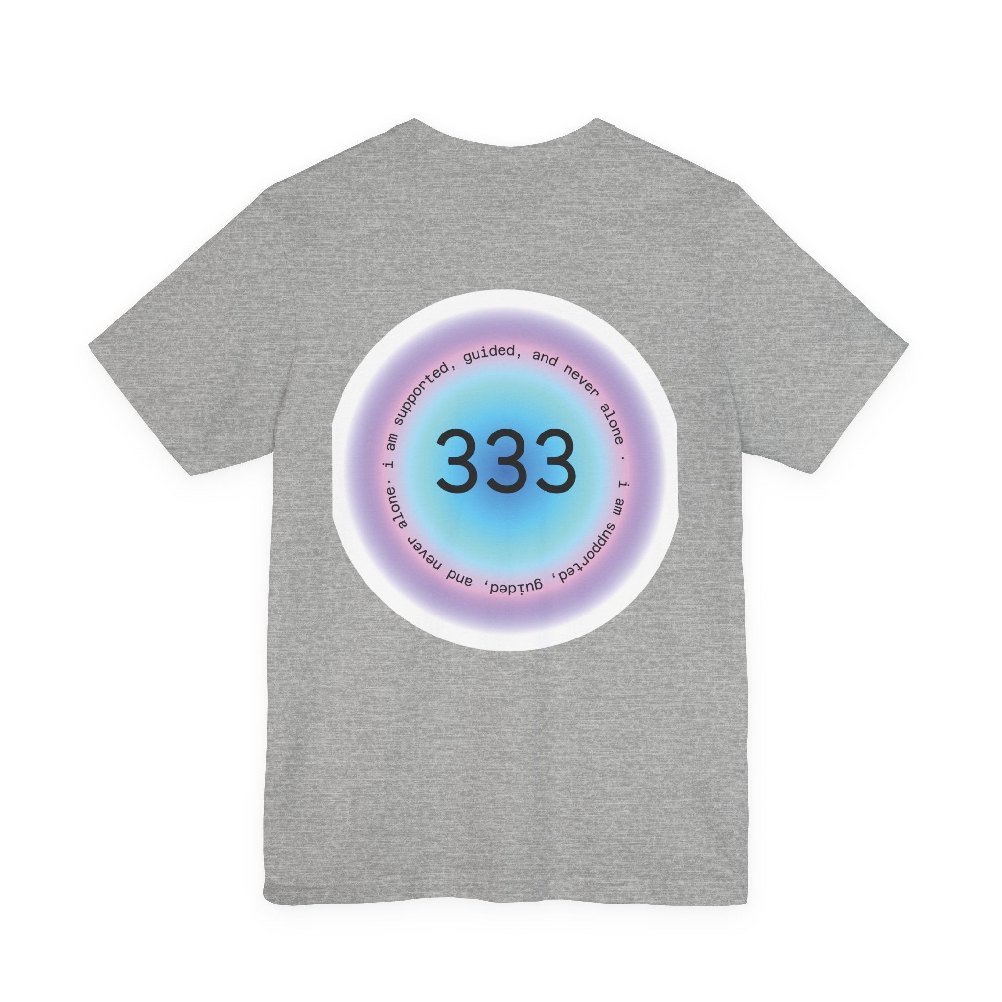 333 Angel Number T‑Shirt — Spiritual Numerology Tee with Guided, Loved, Protected Message
