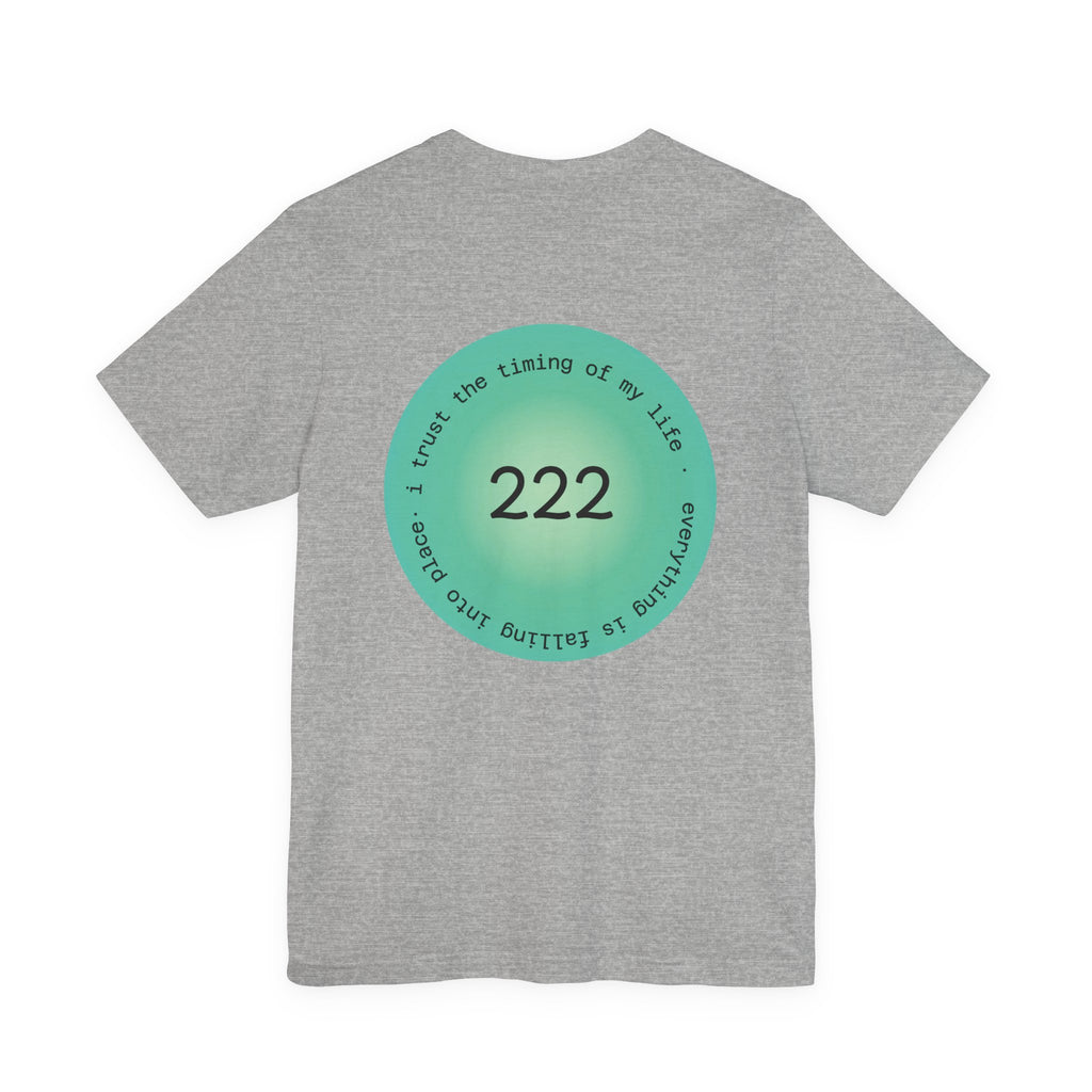 222 Angel Number T‑Shirt — Trust the Timing of My Life Spiritual Tee