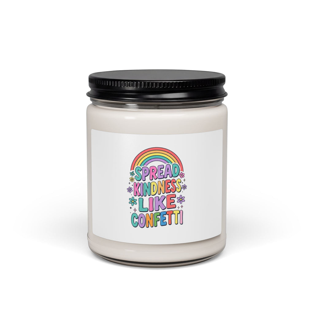 Spread Kindness Like Confetti Candle | Christian Rainbow Scripture Style