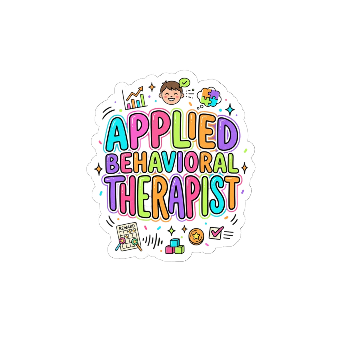 Applied Behavioral Therapist Kiss-Cut Sticker | School Staff Support