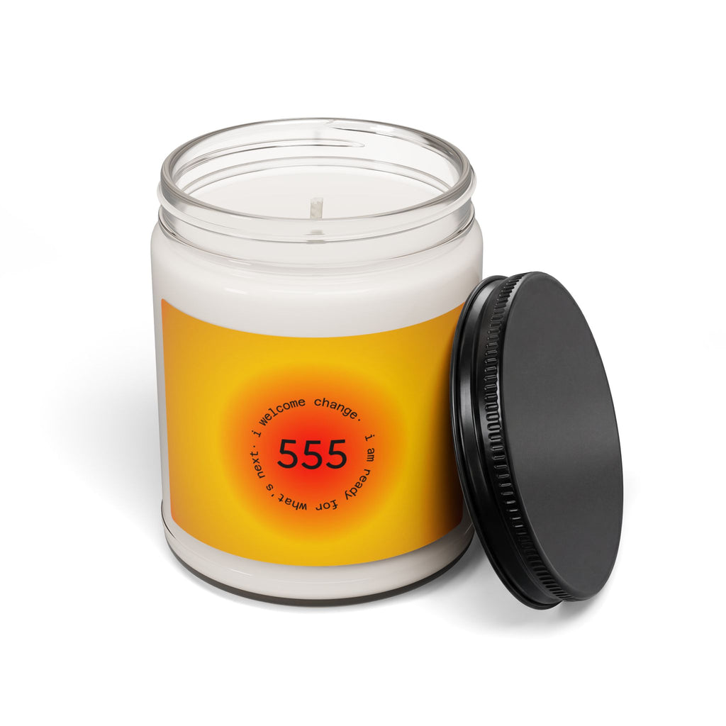 555 Manifestation Scented Soy Candle — Affirmation Candle for Change & Positive Energy, 9oz