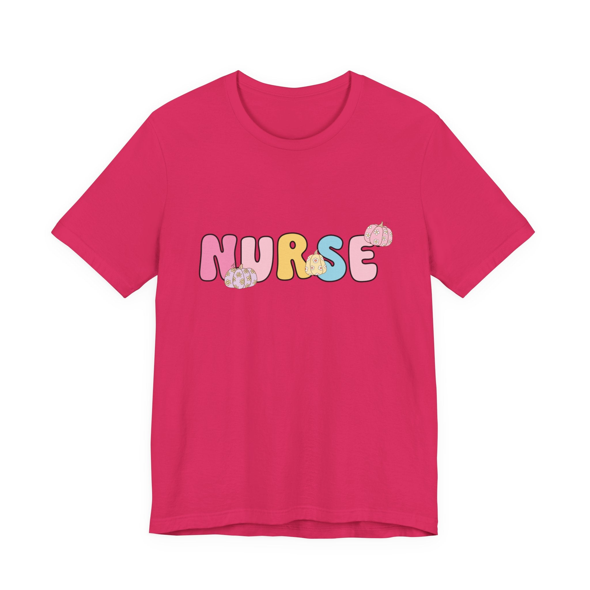 Nurse Pastel Bubble Letter Tee – Cute Pink & Yellow Nursing Shirt