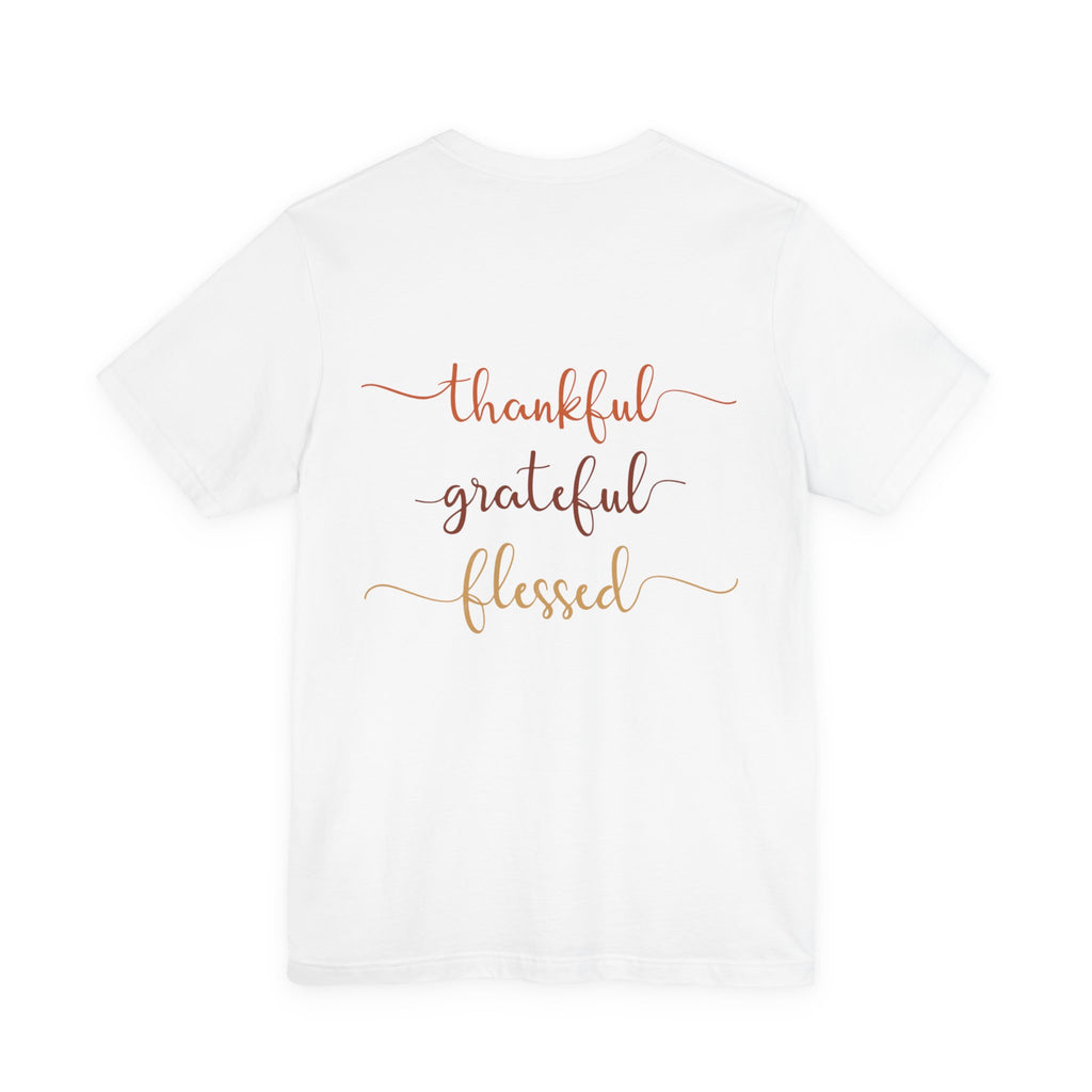 Thankful Grateful Blessed Tee — Autumn Bow Fall Thanksgiving Shirt
