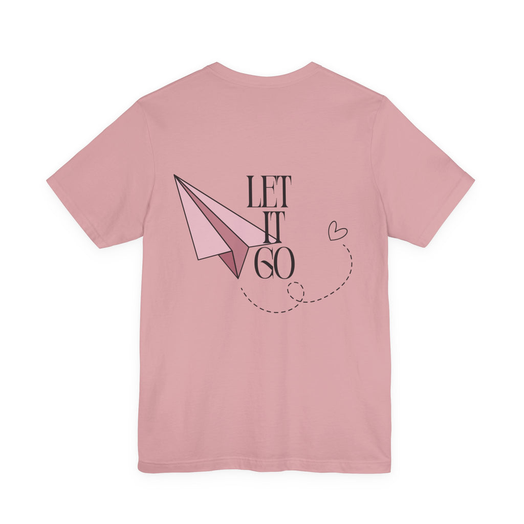 Let It Go Tee — Pink Paper Airplane Graphic T-Shirt