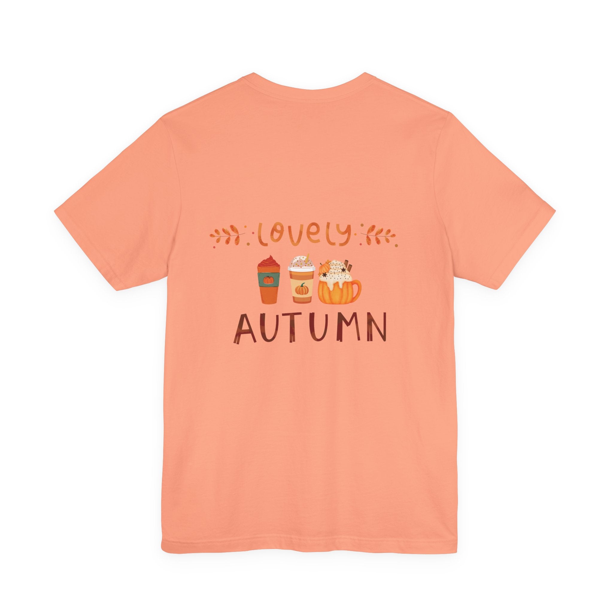 Lovely Autumn T-Shirt – Pumpkin & Cozy Fall Drinks Graphic Tee