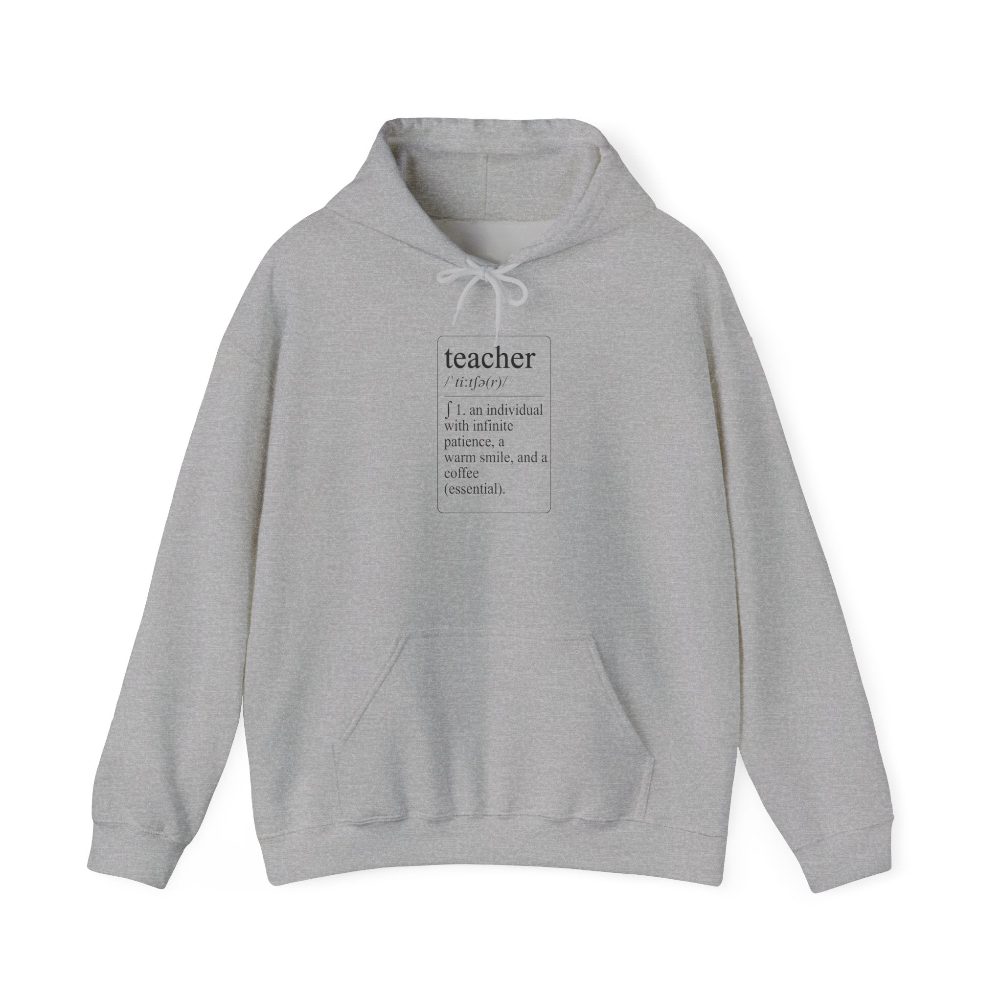 Teacher Definition Hoodie — Minimalist ‘teacher: n. an individual who inspires, educates’ Sweatshirt