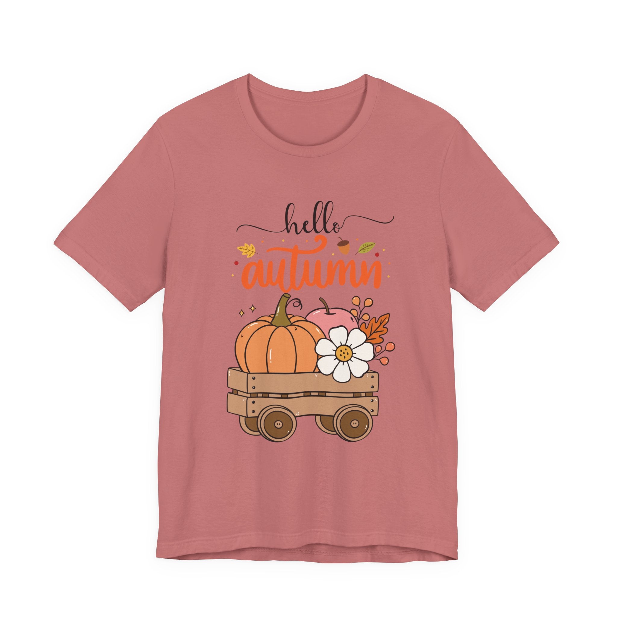 Hello Autumn Tee — Pumpkin Wagon Fall Shirt