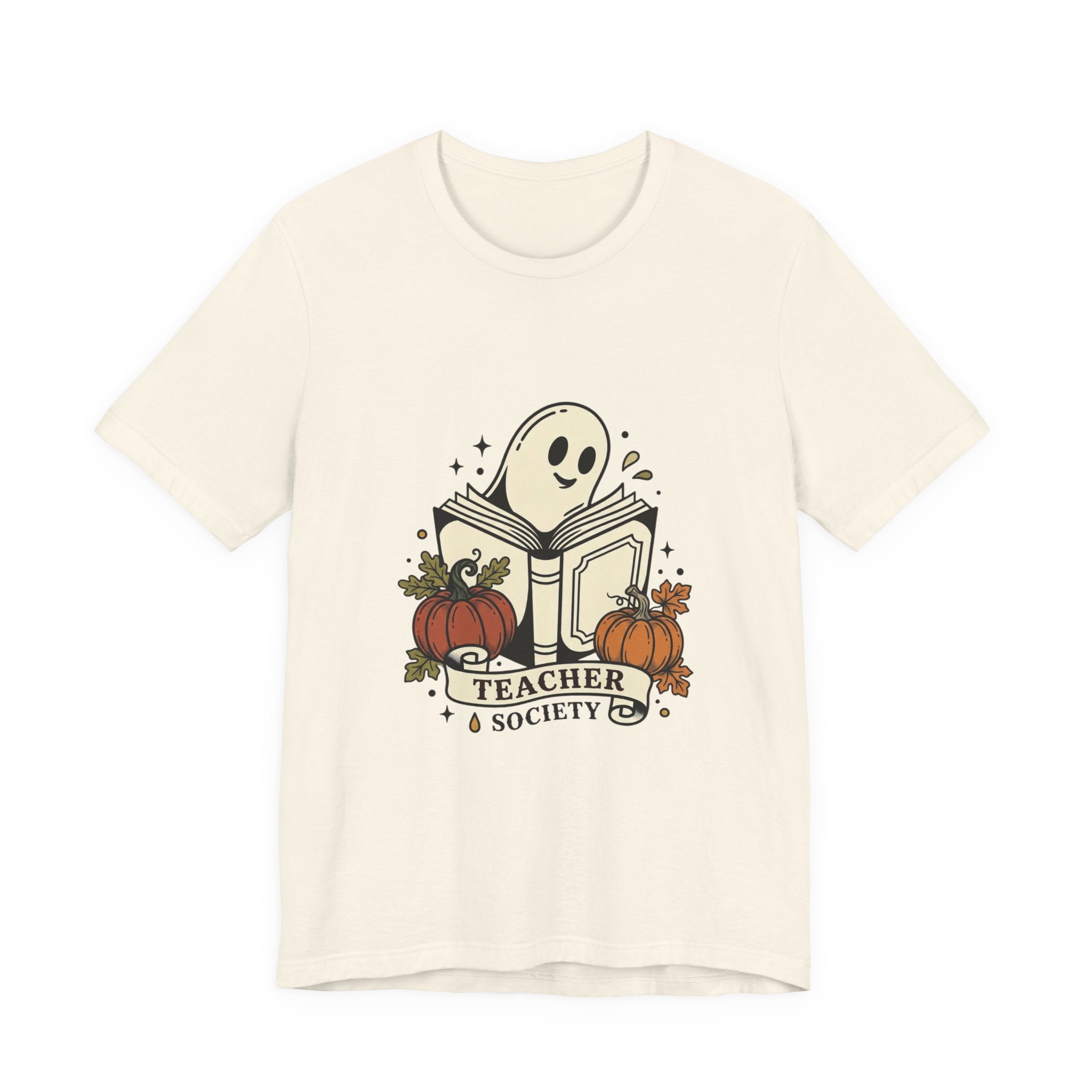 Teacher Society Pumpkin Ghost Tee | Traditional Tattoo Flash, Floral Banner