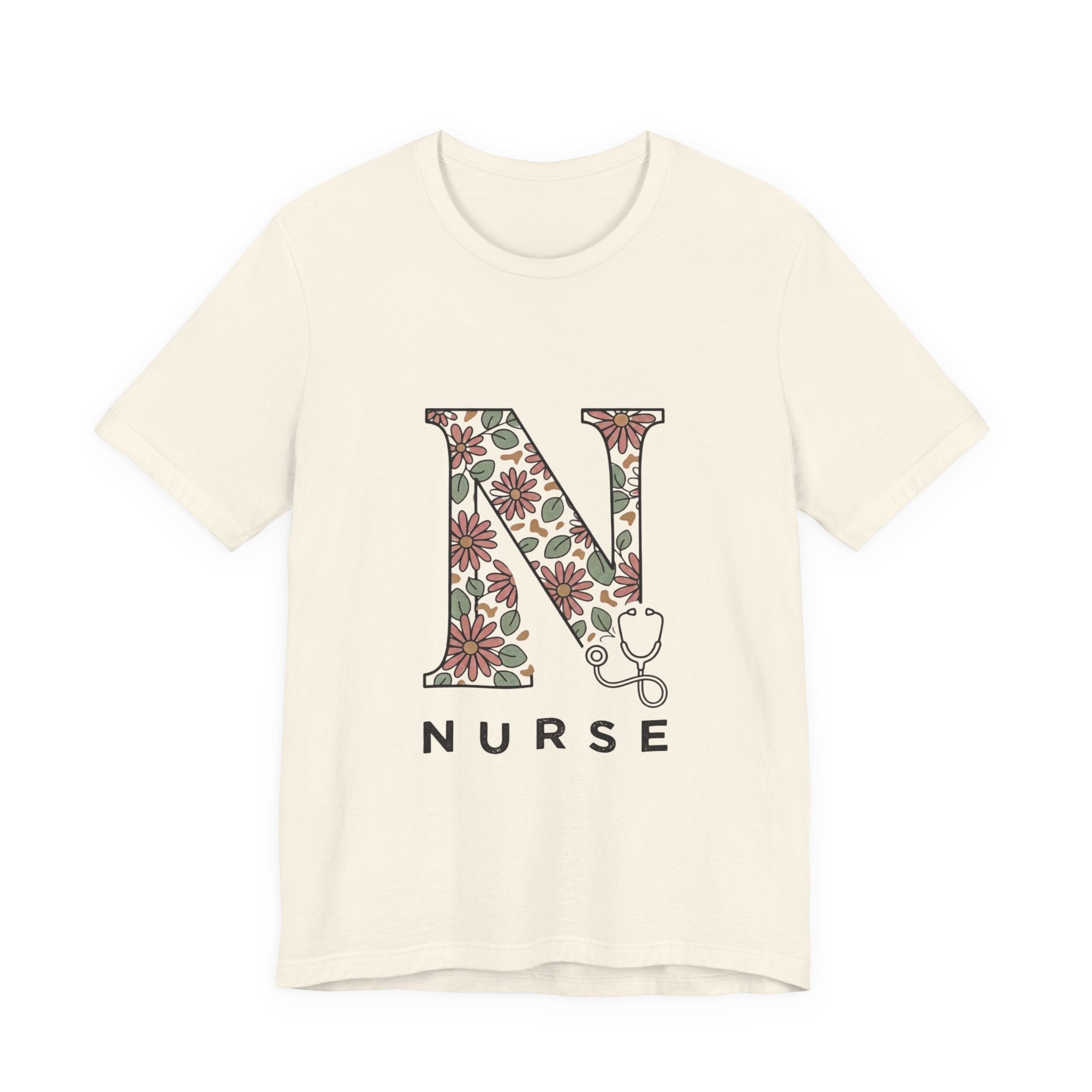 Floral N Nurse Tee | Retro Vacation Vibe, Floral Lettering Nurse T-Shirt