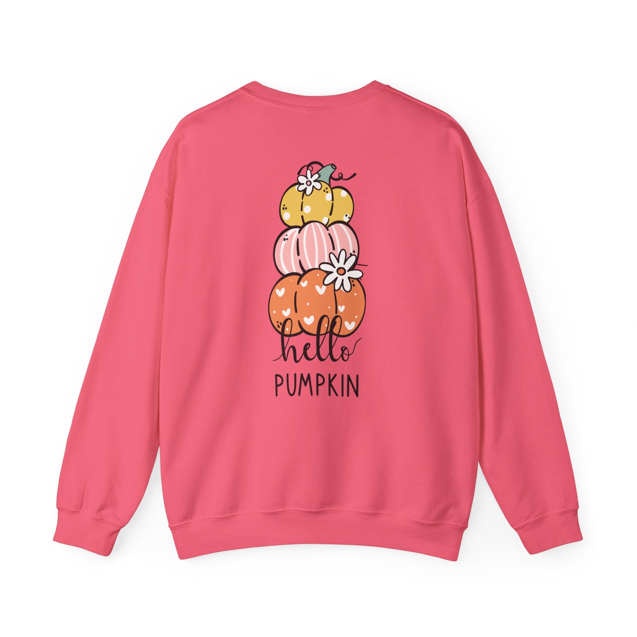 Hello Pumpkin Crewneck Sweatshirt — Cute Stacked Pumpkins Fall Sweater
