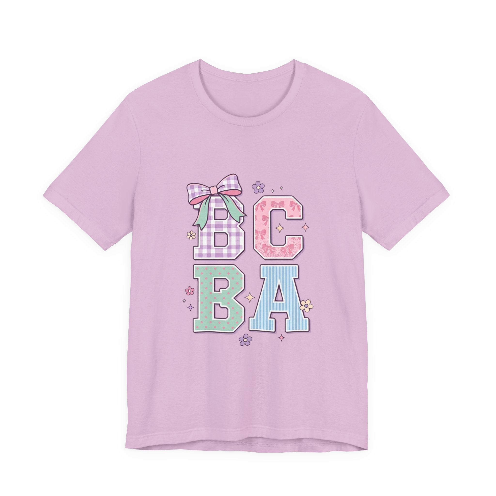 BCBA Pastel Plaid Bow Graphic Tee