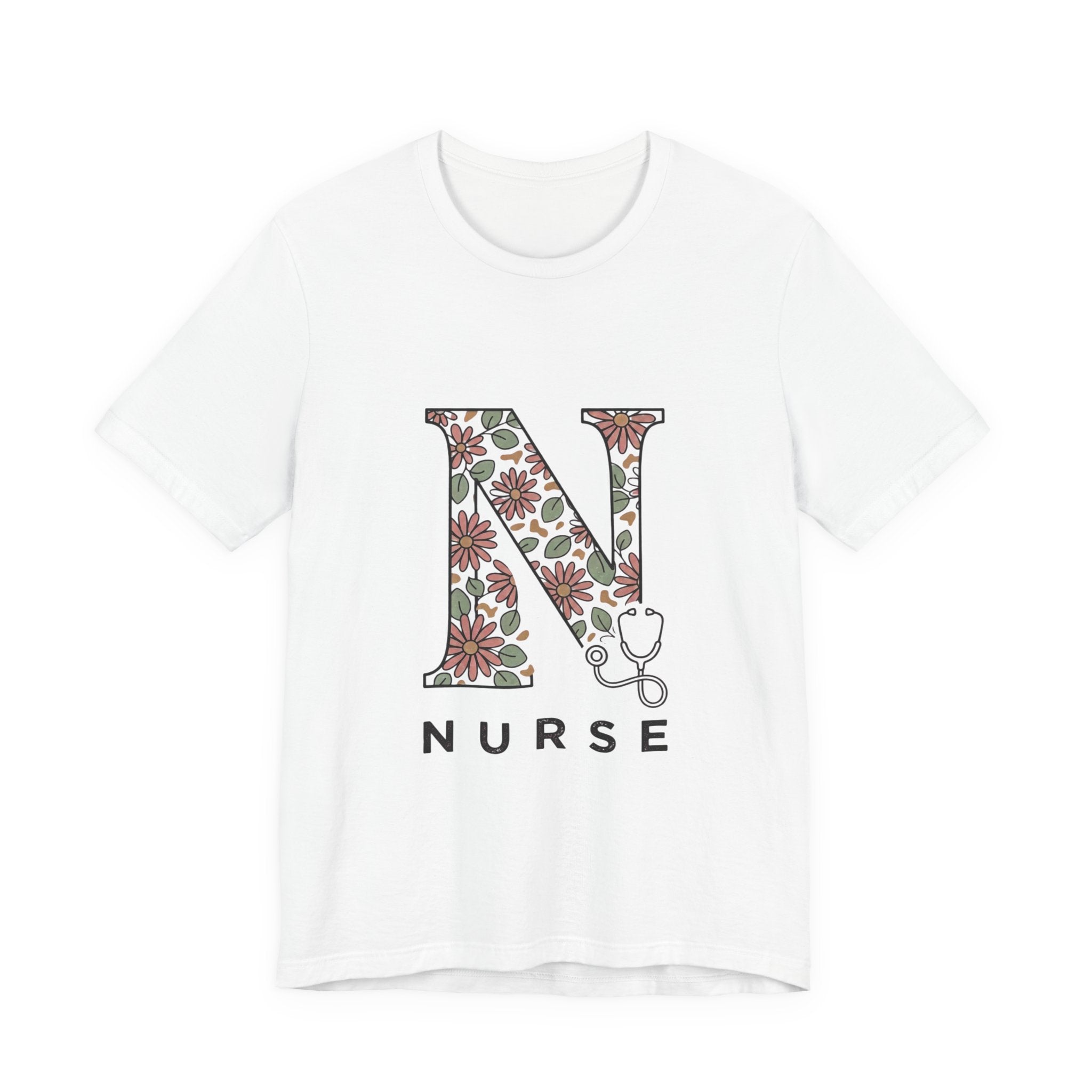 Floral N Nurse Tee | Retro Vacation Vibe, Floral Lettering Nurse T-Shirt