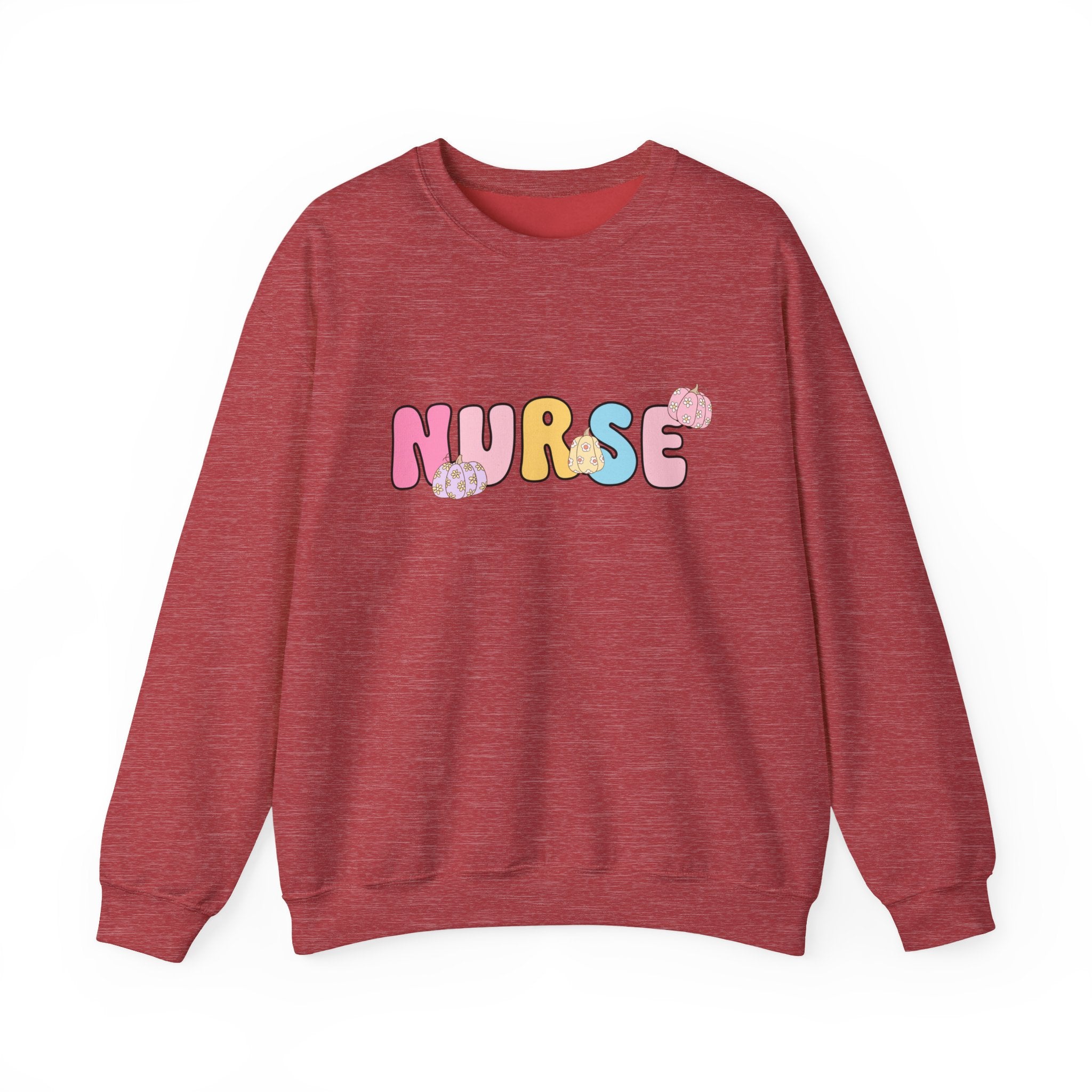 Nurse Bubble Letter Crewneck Sweatshirt — Cute Pastel Nursing Pride Pullover