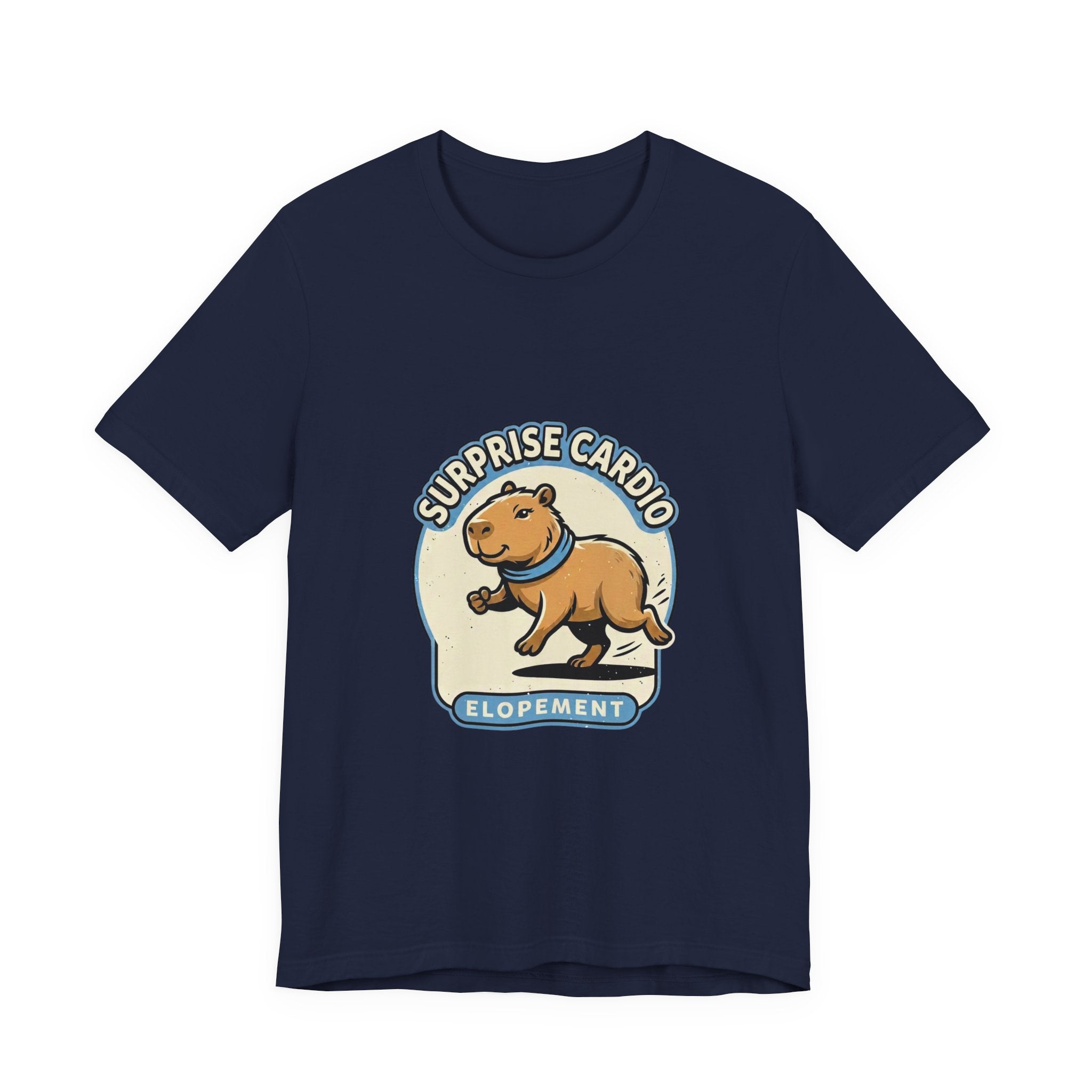 Surprise Cardio Elopement Tee — Cute Capybara Graphic T‑Shirt