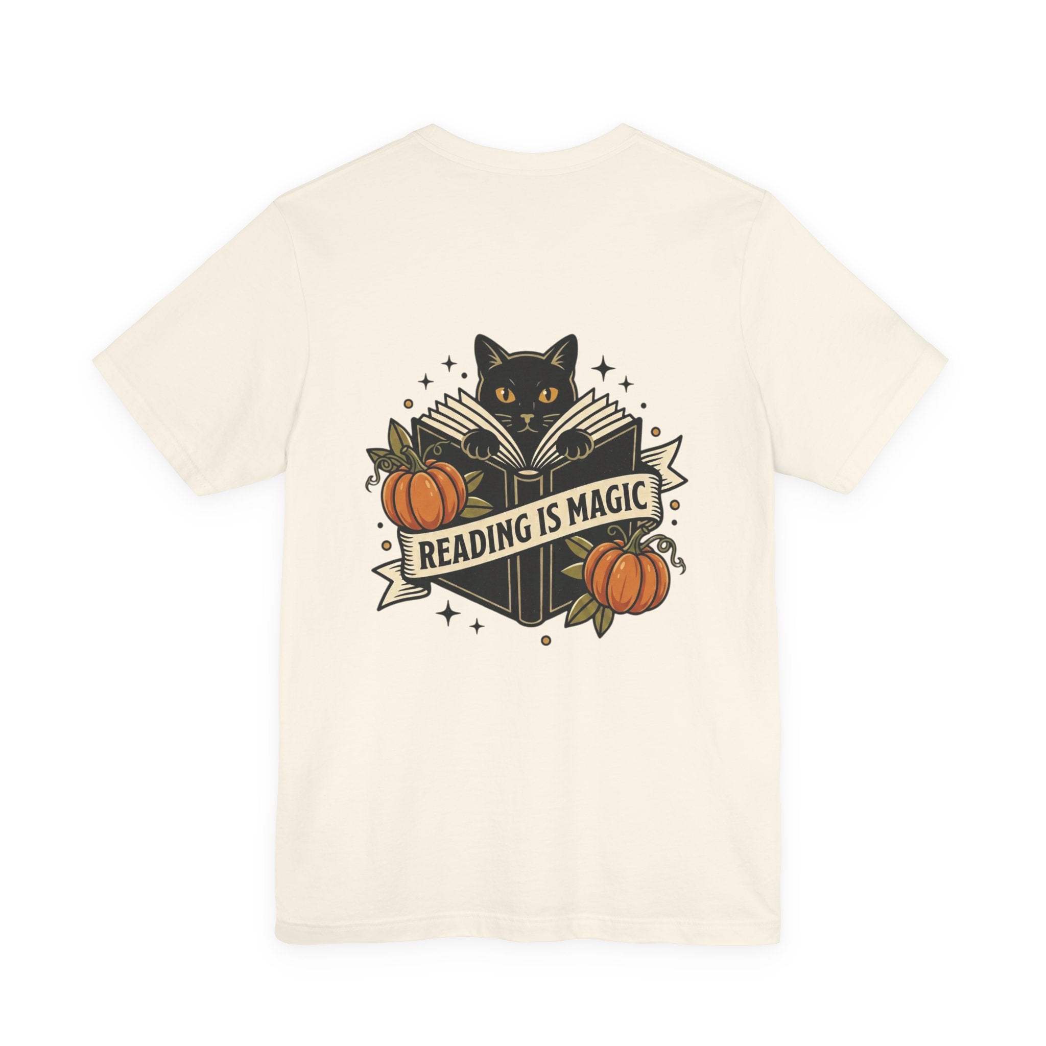 Reading Is Magic T-Shirt | Traditional Tattoo Cat, Banner & Pumpkins