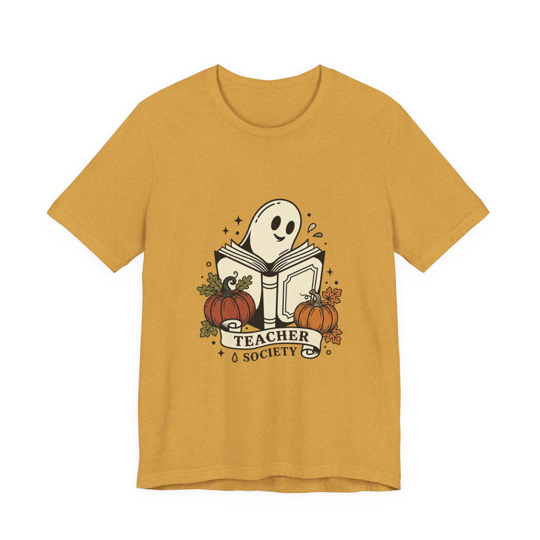 Teacher Society Pumpkin Ghost Tee | Traditional Tattoo Flash, Floral Banner