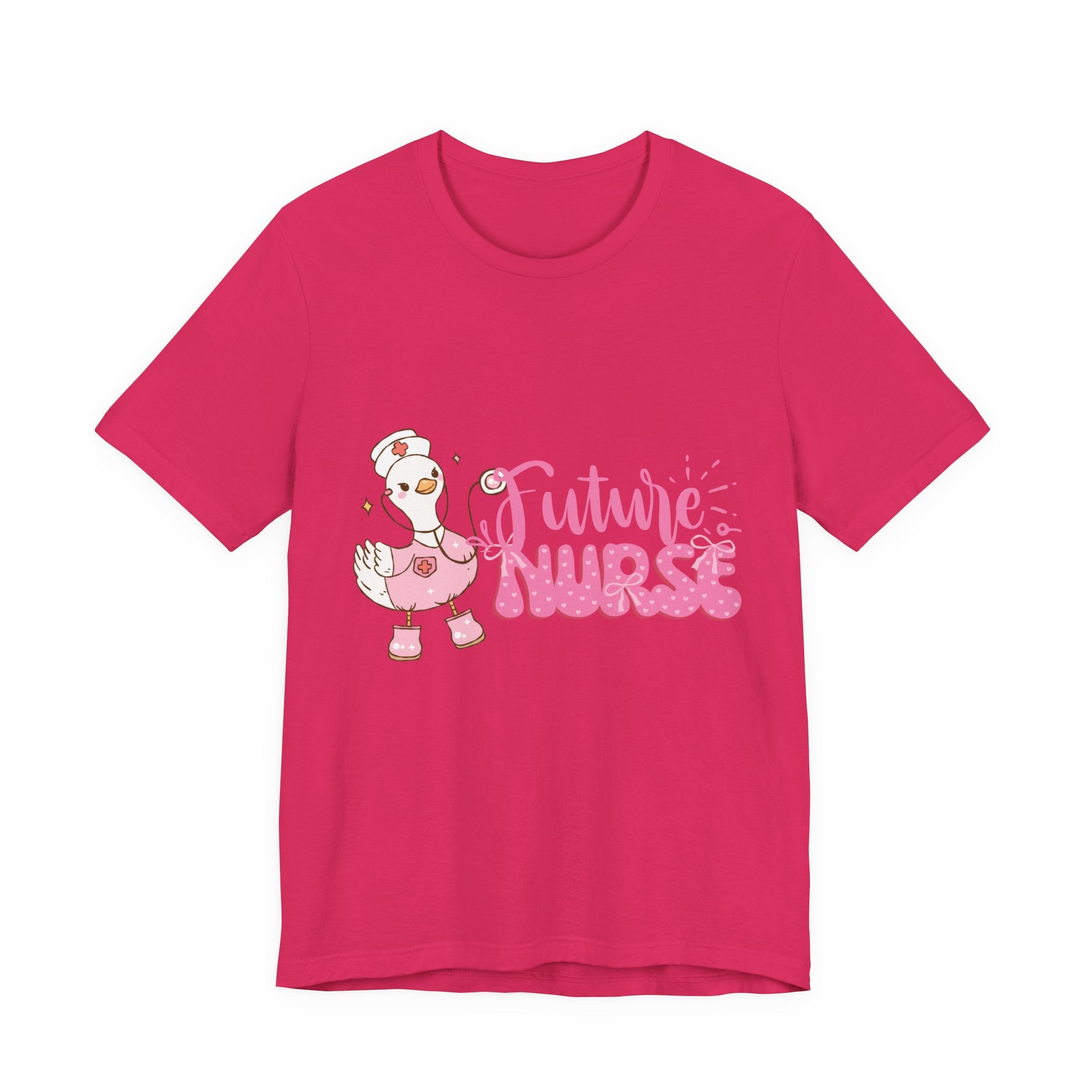 Future Nurse T‑Shirt — Cute Pink Nurse Duck Graphic Tee for Nursing Students