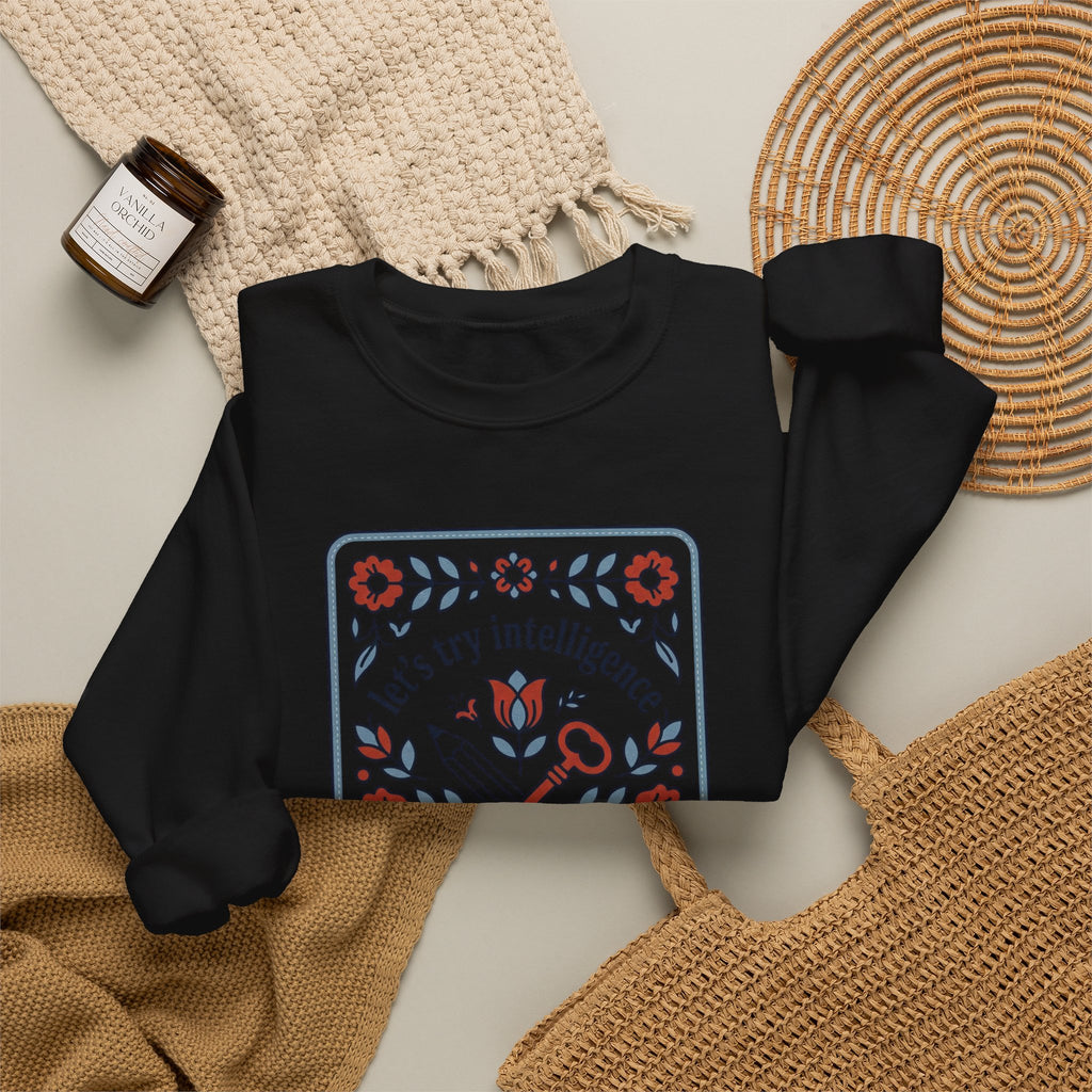 Floral try intelligence Unisex Heavy Blend™ Crewneck Sweatshirt