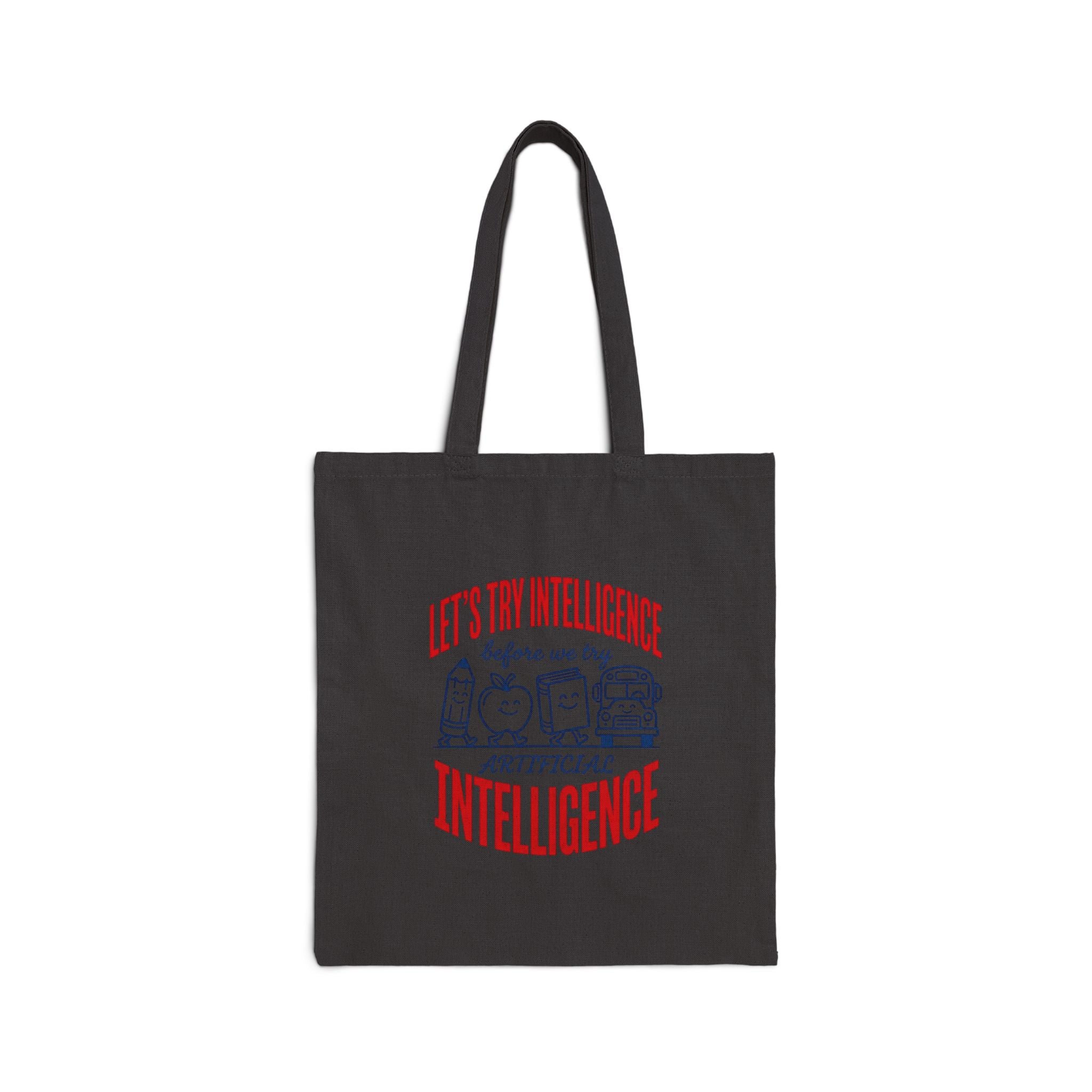 School try intelligence Cotton Canvas Tote Bag