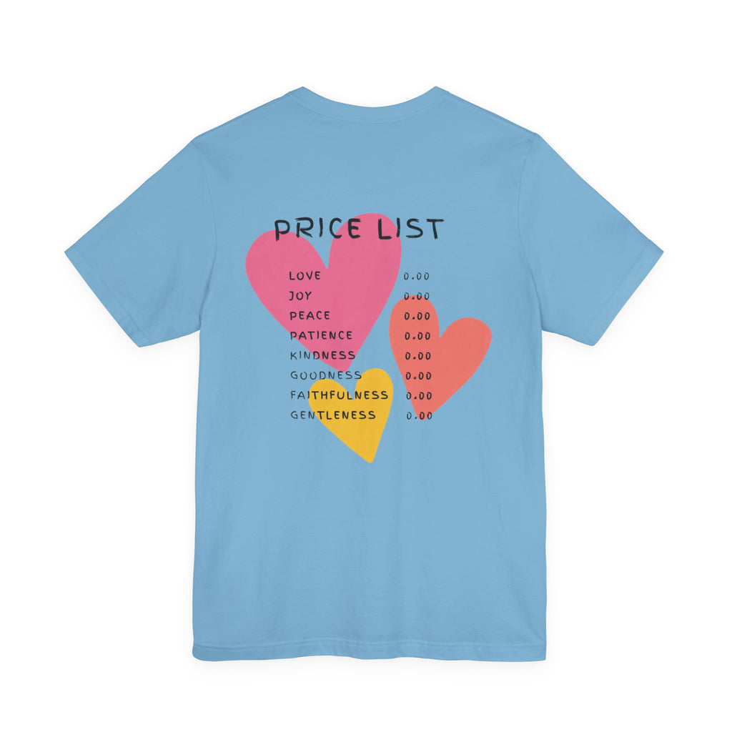 Price List Hearts T-Shirt — Inspirational Love & Kindness Tee