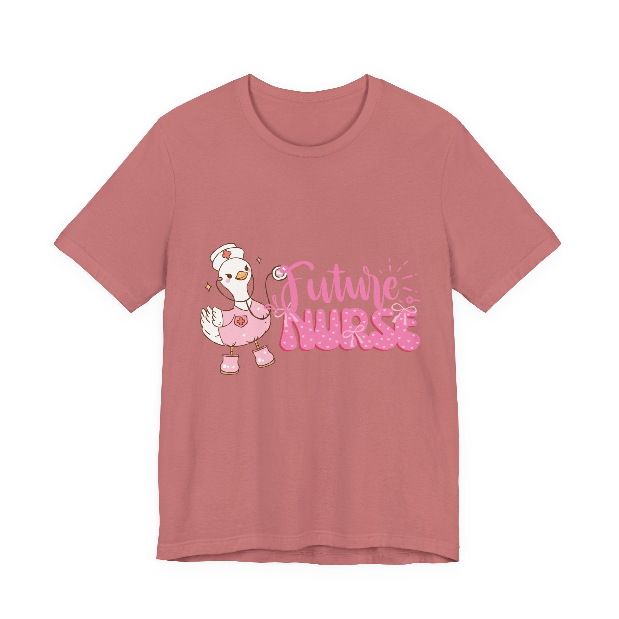 Future Nurse T‑Shirt — Cute Pink Nurse Duck Graphic Tee for Nursing Students