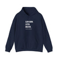 "slow down listen breathe" hoodie