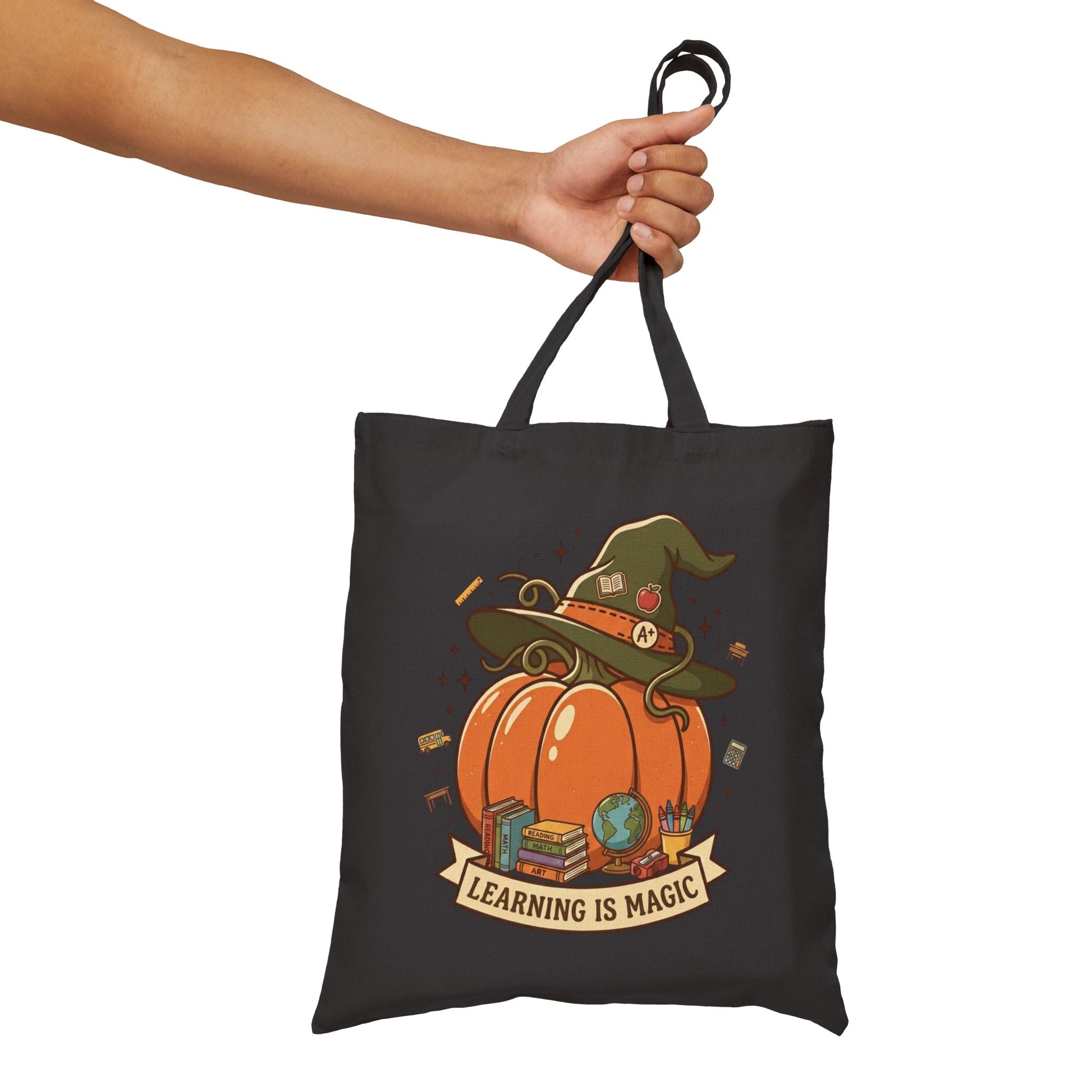 Witch Hat Pumpkin Tote | Fall Pumpkin Illustration, Halloween Autumn Tote