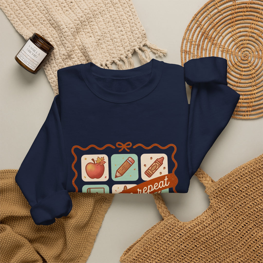 teach, love, repeat Sweatshirt | Back to School Teacher Crewneck