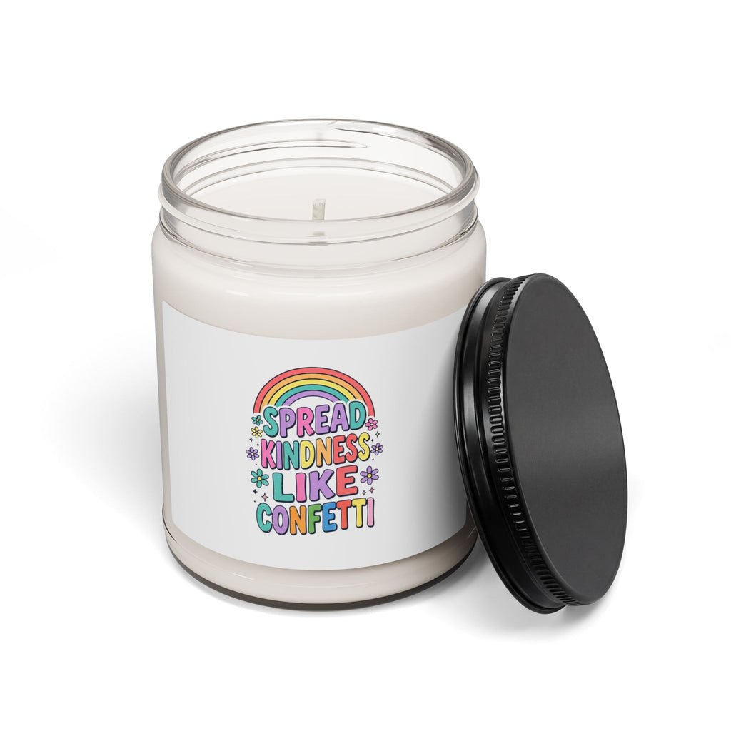 Spread Kindness Like Confetti Candle | Christian Rainbow Scripture Style