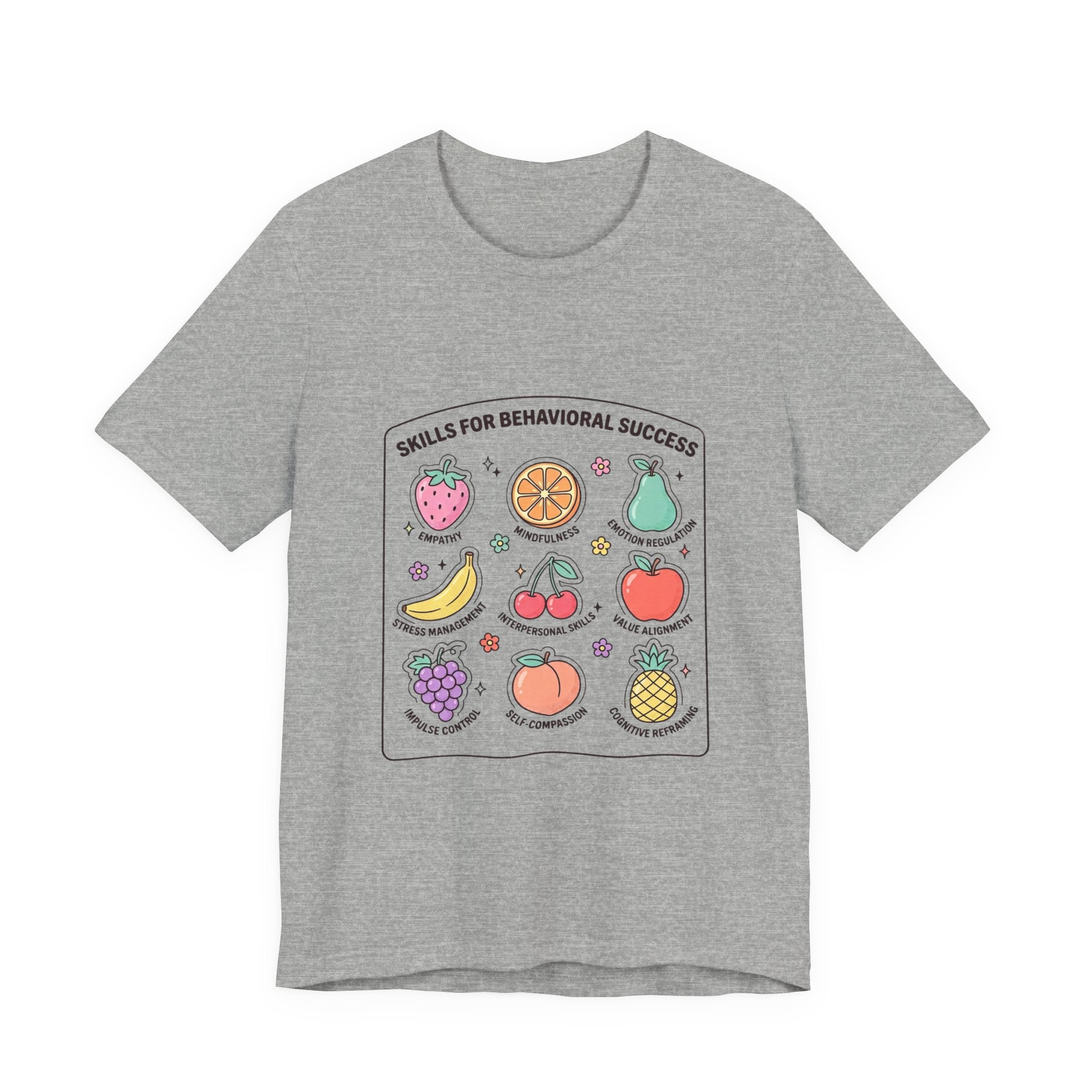 "Behavior Skills for Success" ABA Shirt | Fruit-Themed Behavior Therapy Tee for RBTs, BCBAs, Teachers & Daycare Providers