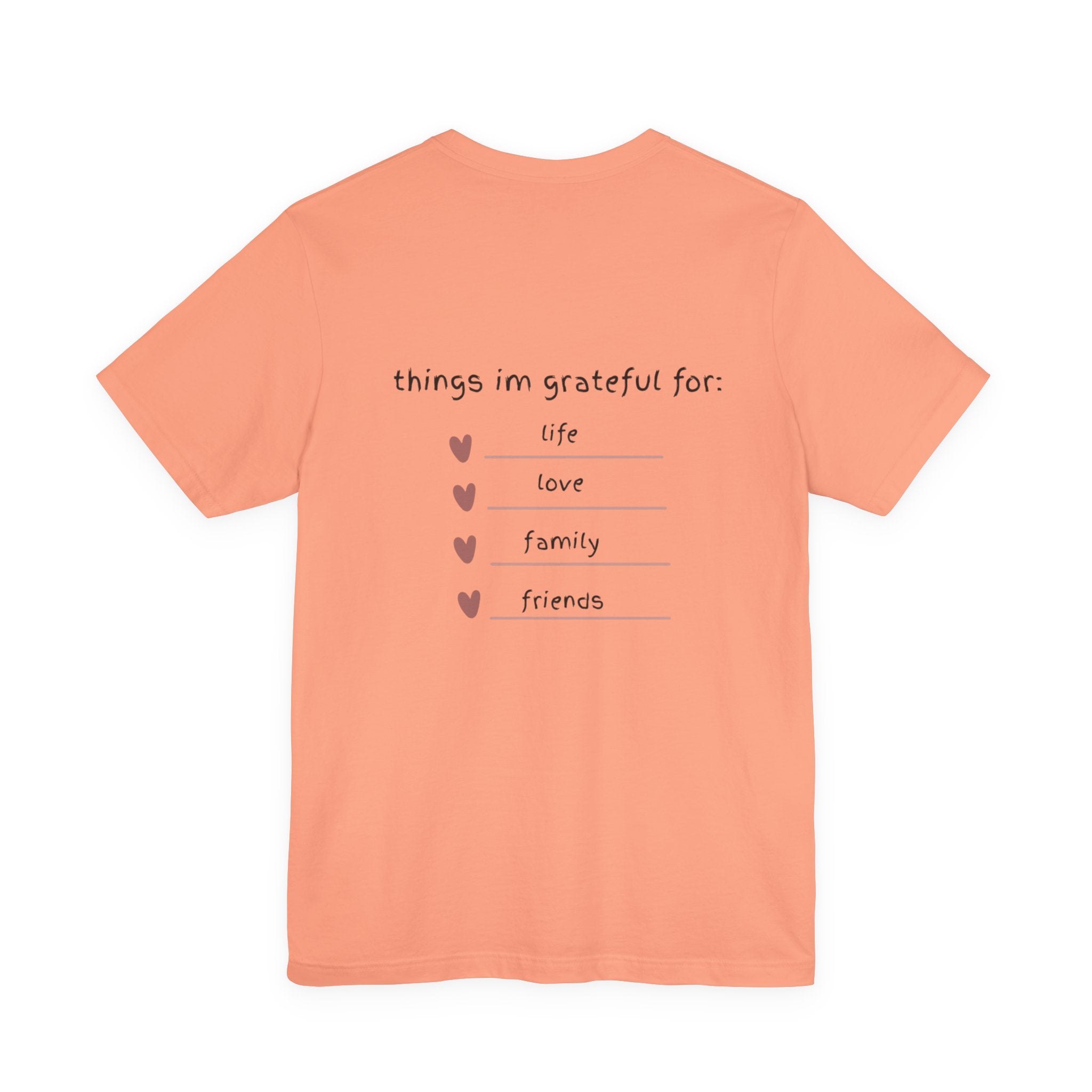 Grateful Heart Tee — Thankful List Back Graphic Shirt
