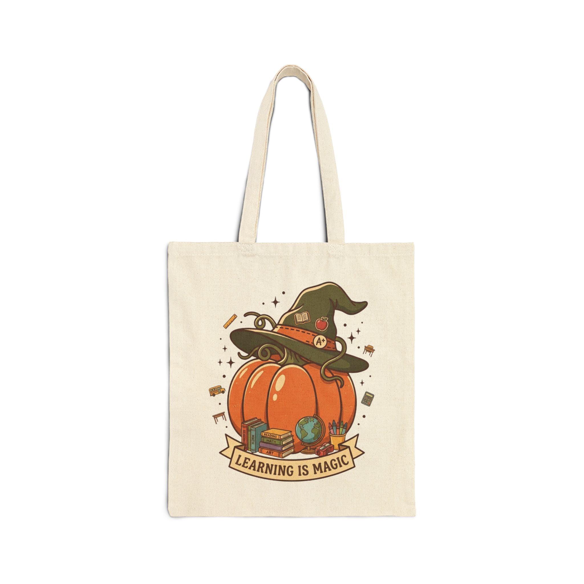 Witch Hat Pumpkin Tote | Fall Pumpkin Illustration, Halloween Autumn Tote
